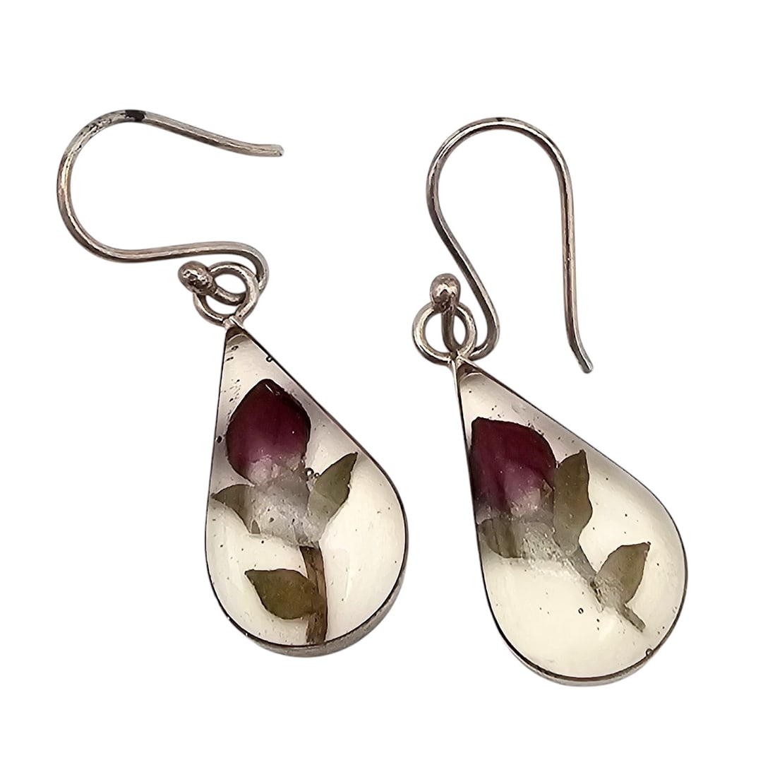 ATI Mexico Sterling Resin Flower Drop Earrings: ATI Mexico Sterling Resin Flower Drop earrings 3.7 G