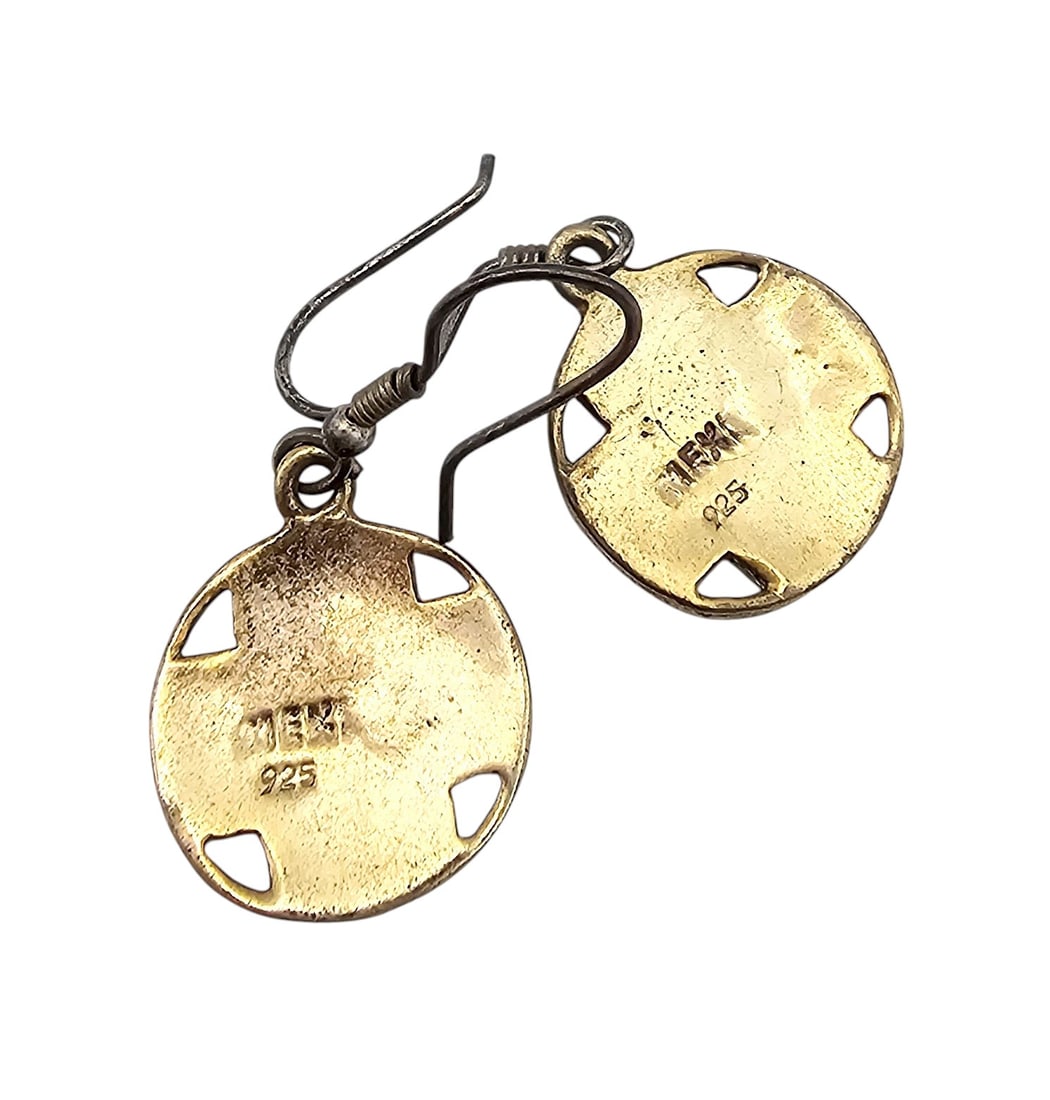 Mexico Sterling Multi Stone Dangle Earrings - 3