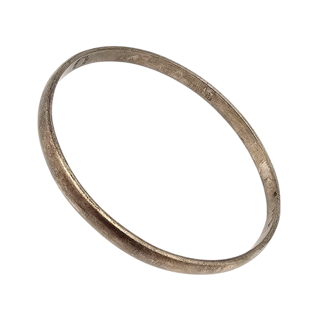 Signed Sterling Bangle Bracelet - 2