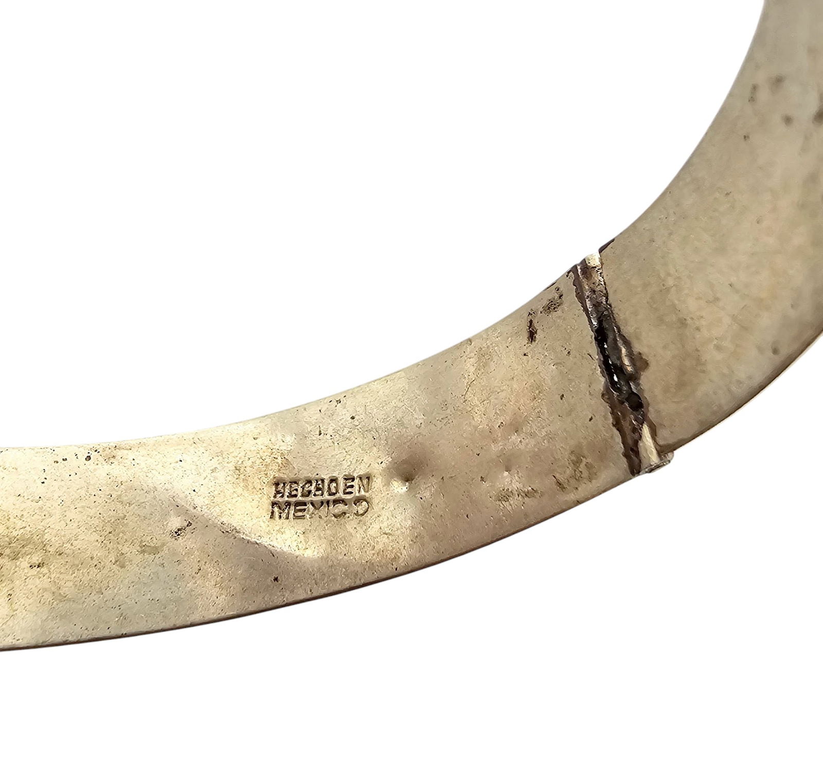 Mexico Sterling Hinge Bangle Bracelet - 5