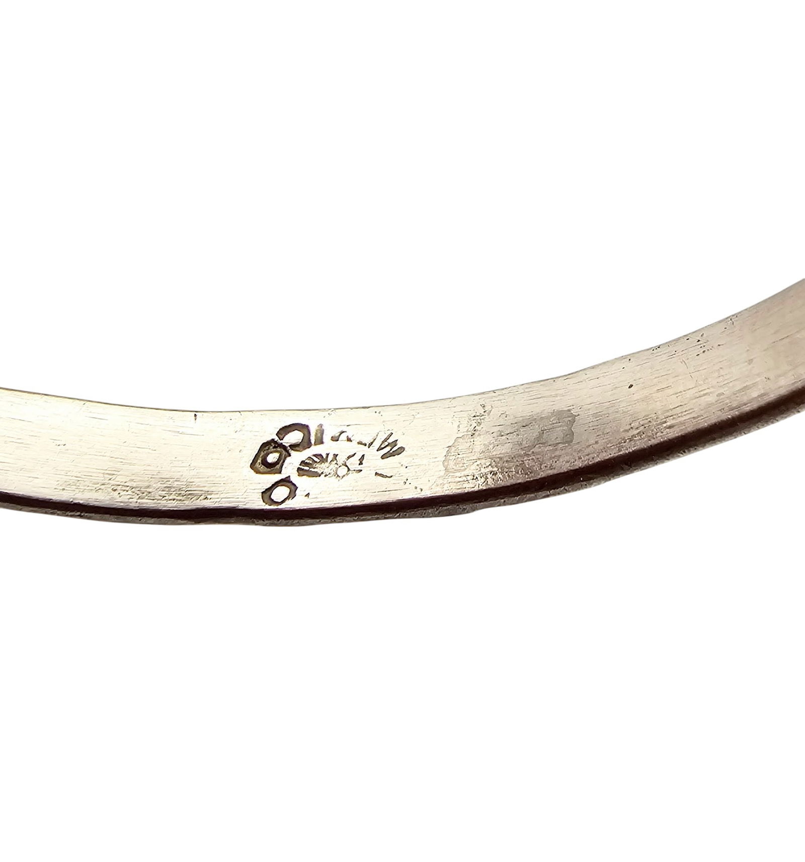 Mexico Sterling Leaf Design Bangle Bracelet - 3