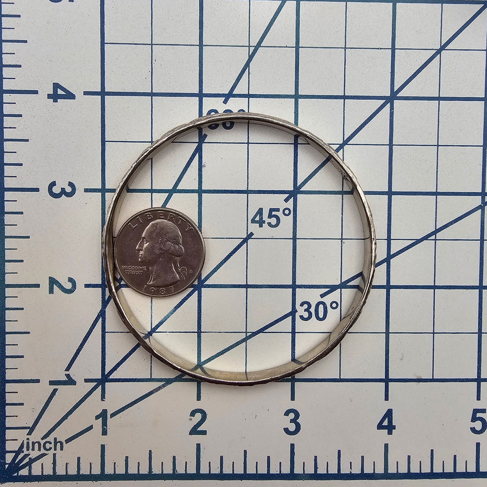 Mexico Sterling Leaf Design Bangle Bracelet - 4