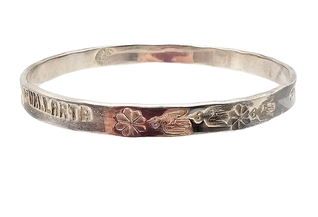 Mexico Sterling Bangle Bracelet (1 of 4)