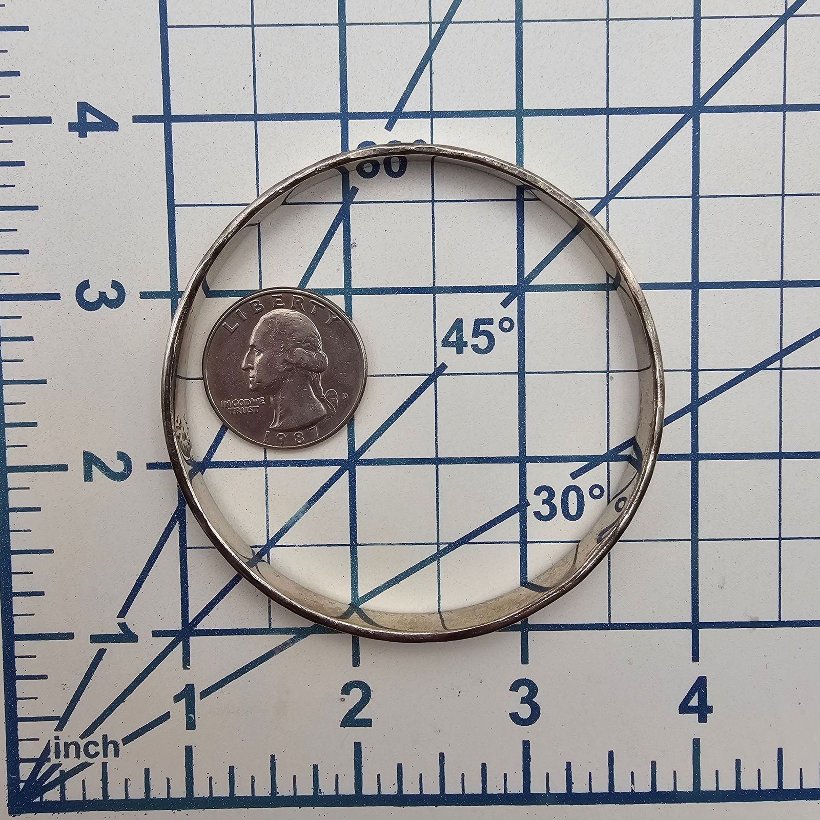 Mexico Sterling Bangle Bracelet - 4