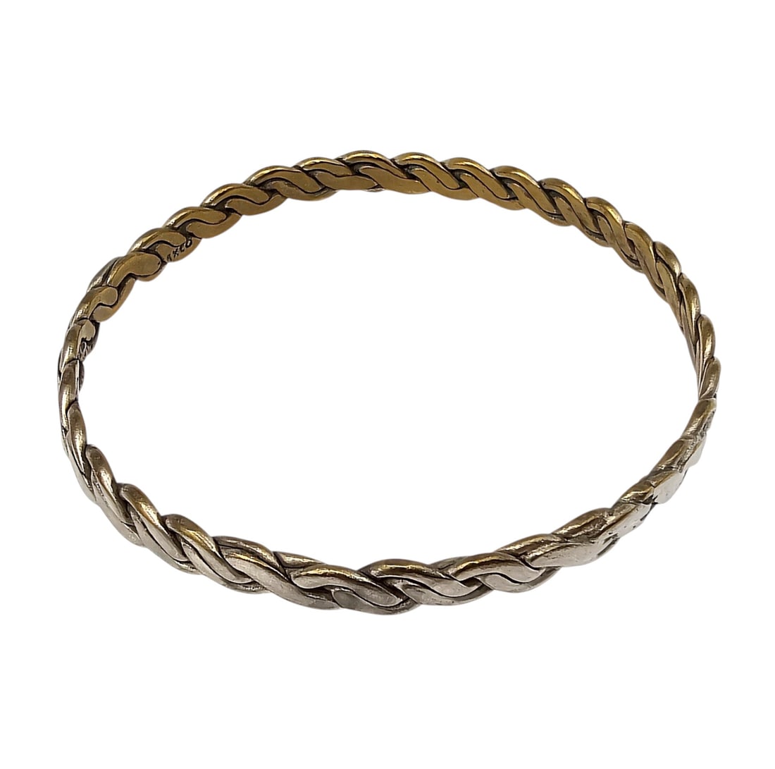 Mexico Sterling Braided Bangle Bracelet - 2