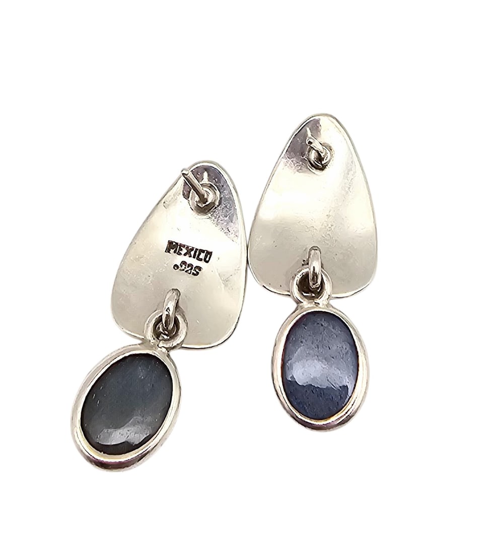 Mexico Sterling Labradorite Dangle Earrings - 3