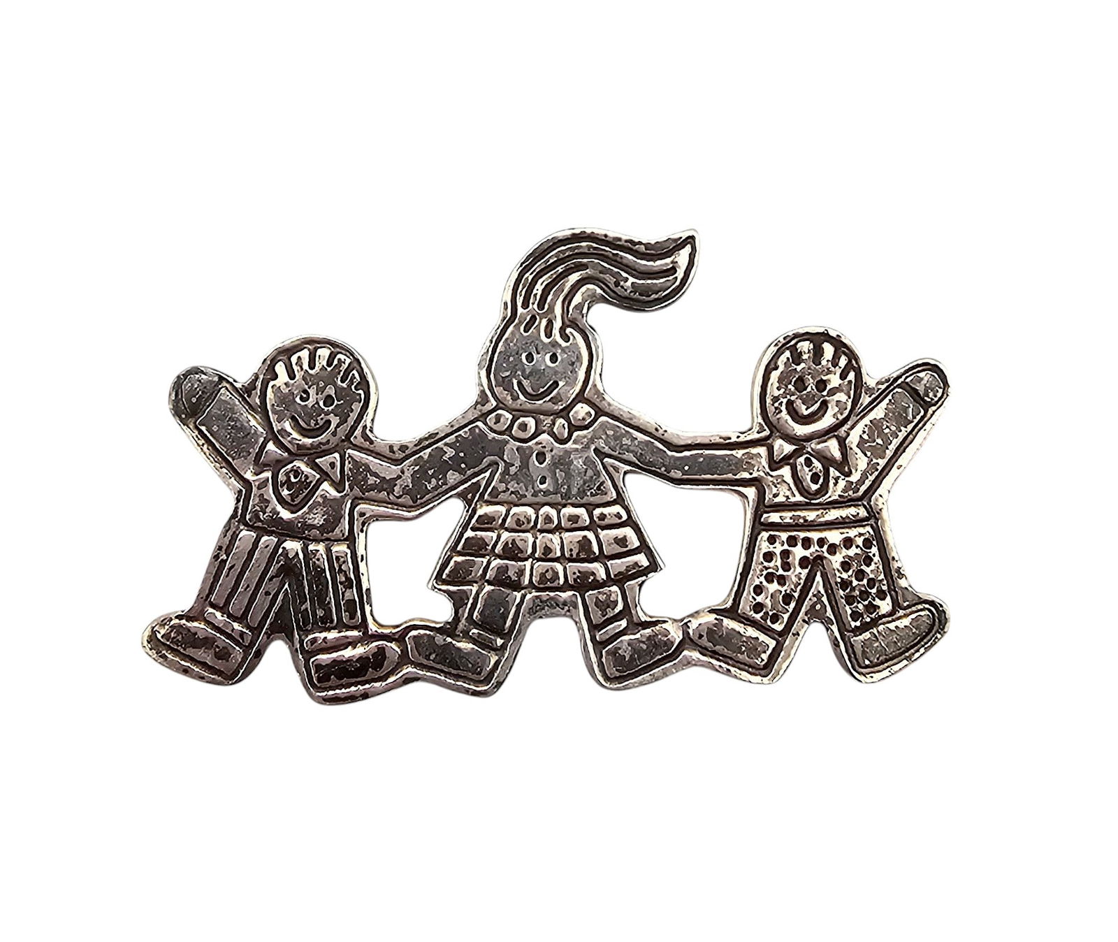 Signed EFS Mexico Sterling Children Brooch: EFS Mexico Sterling Children Brooch 8.3 G
