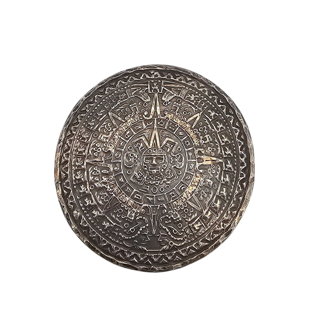 Signed Mexico Sterling Aztec/Mayan Style Pendant Brooch: Signed Mexico Sterling Aztec/Mayan Style Pendant Brooch 8.4 G