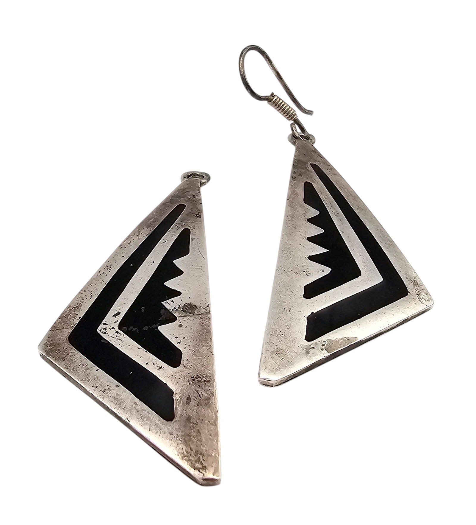 Signed ARREY Sterling Enamel Drop Dangle Earrings - 2