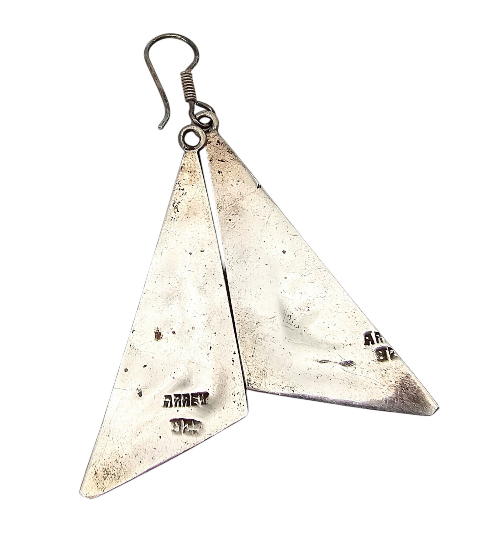 Signed ARREY Sterling Enamel Drop Dangle Earrings - 3