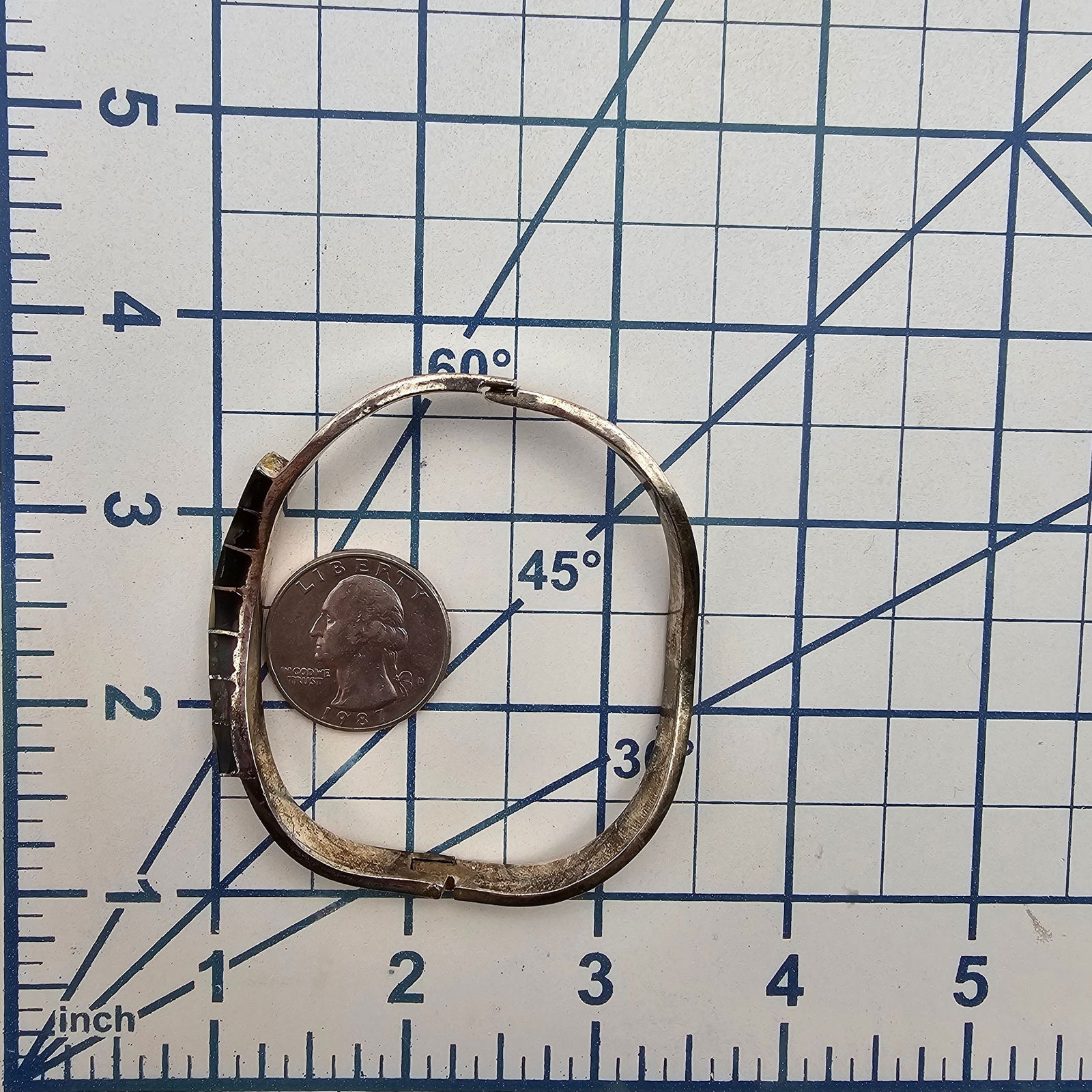 Mexico Sterling Abalone Wave Bangle Bracelet - 4