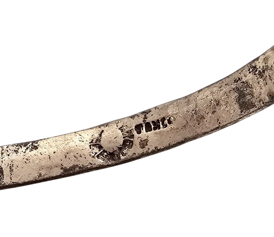 Signed Taxco Sterling Bangle Bracelet - 3