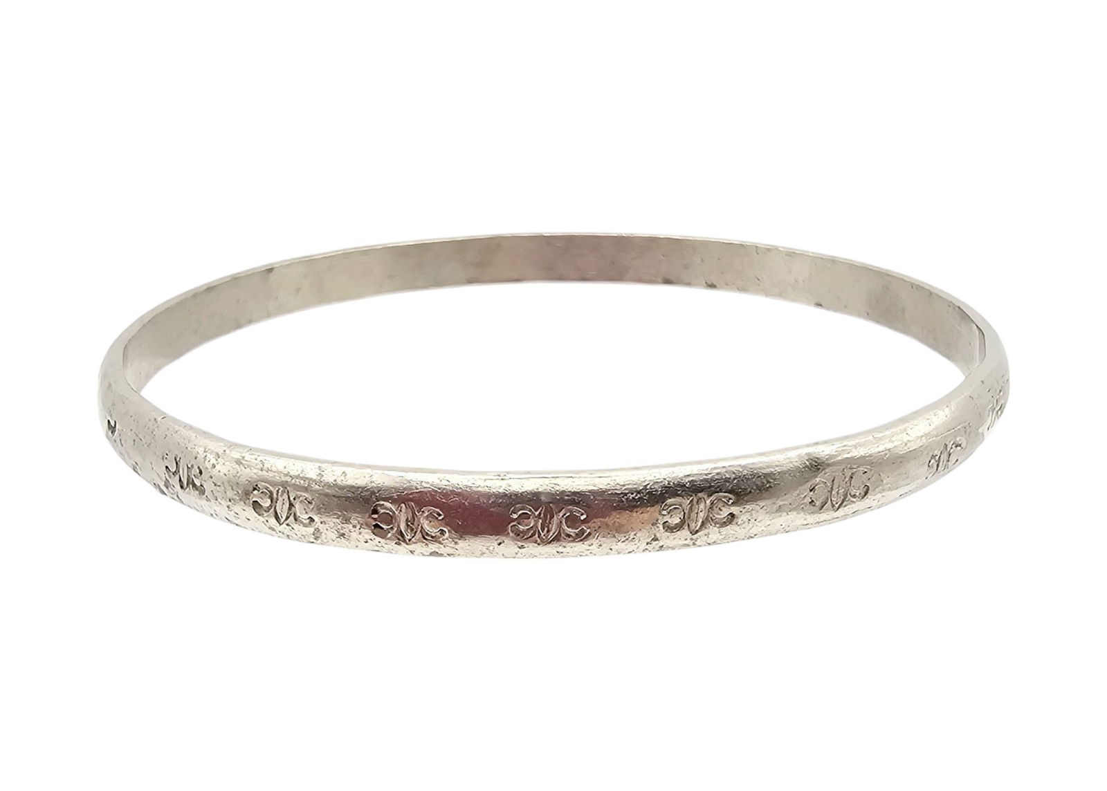 Taxco Sterling Stamped Bangle Bracelet (1 of 4)
