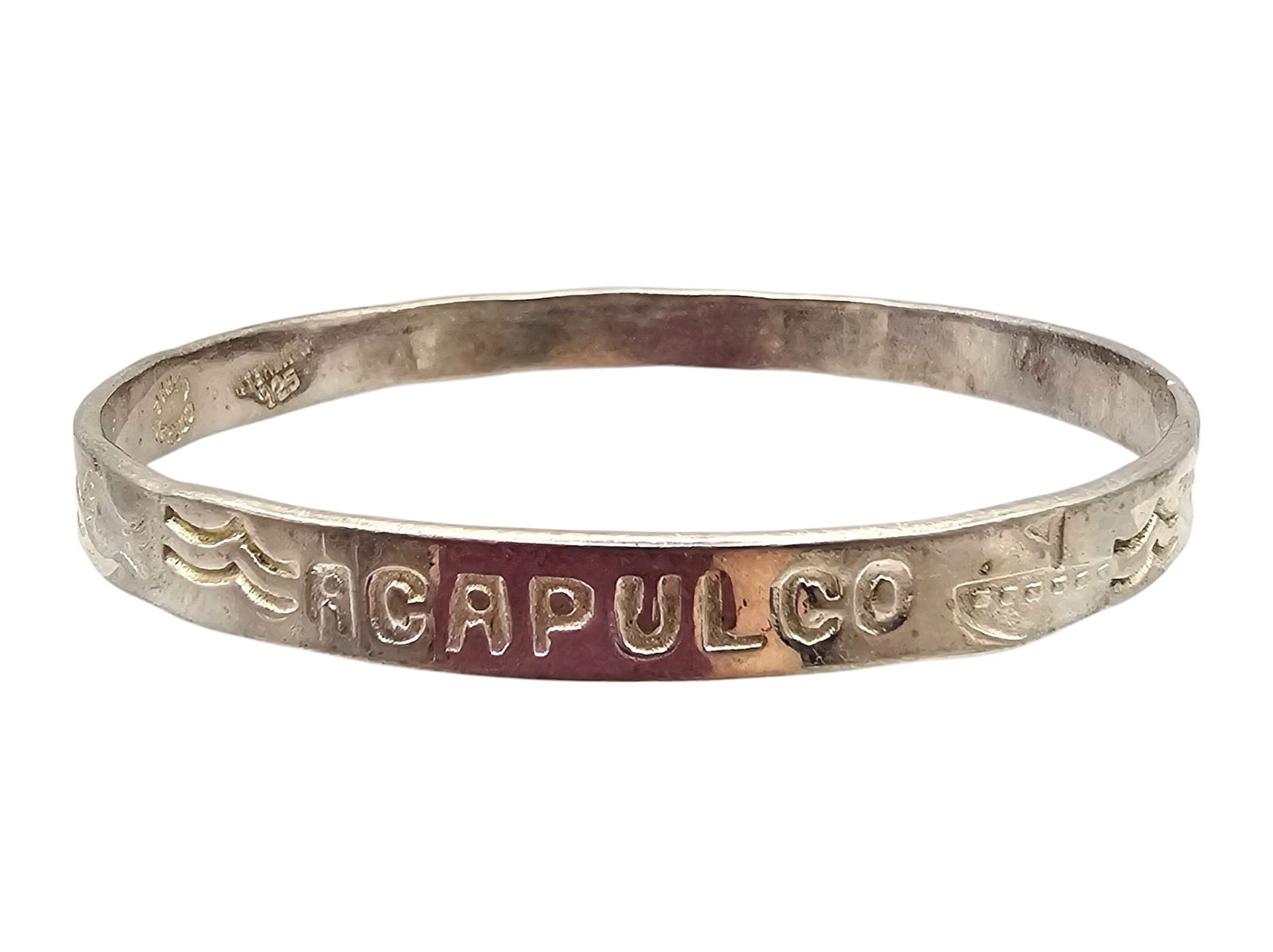 Mexico Taxco Sterling Bangle Bracelet: Mexico Taxco Sterling Bangle Bracelet 18.1 G