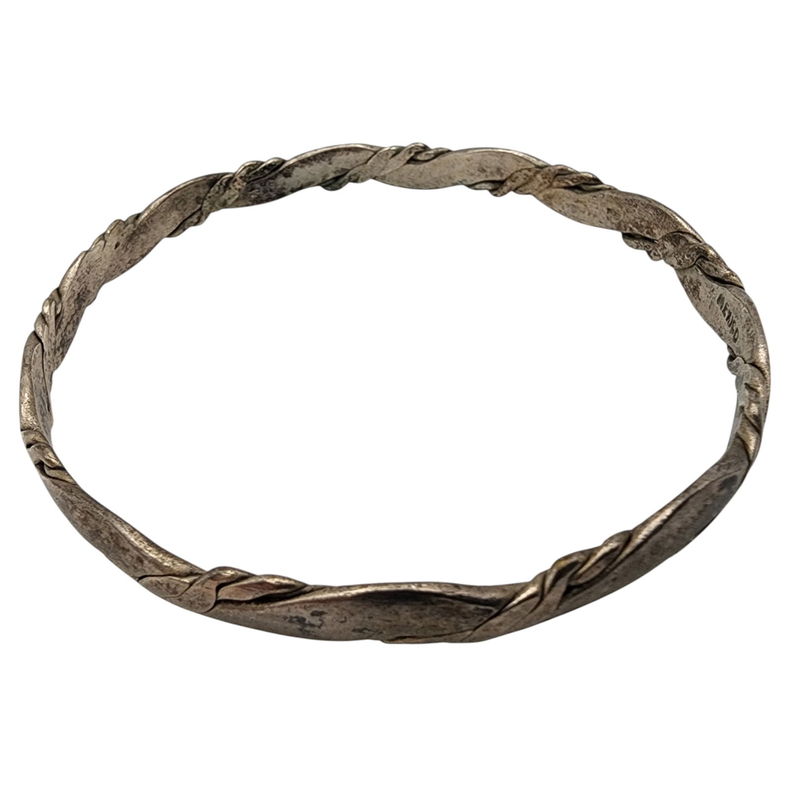 Mexico Sterling Silver Bangle Bracelet - 3