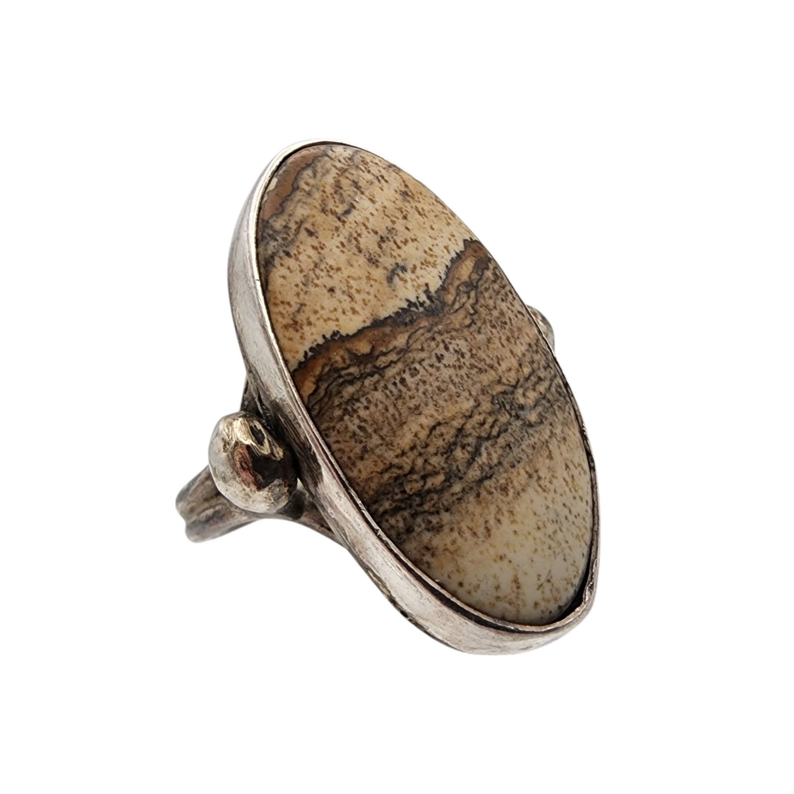 Southwest Sterling Jasper Ring Sz 7.5: Southwest Sterling Jasper Ring Sz 7.5 7.8g