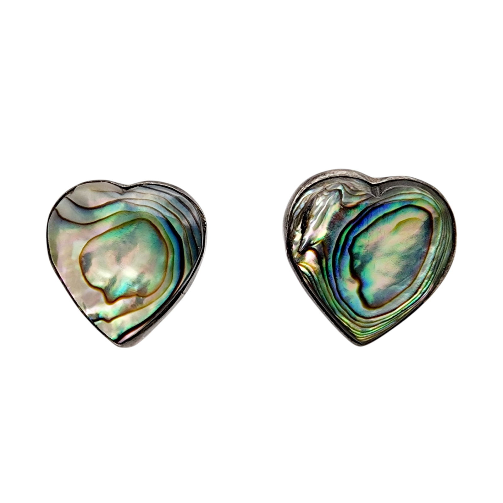 Signed MPB Mexico Sterling Abalone Earrings: Signed MPB Mexico Sterling Abalone Earrings 6g