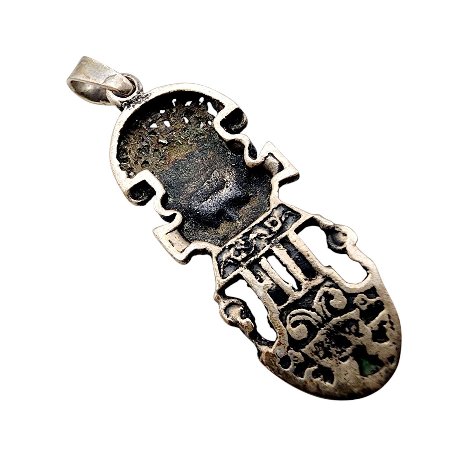 Sterling Mayan Warrior Pendant - 2