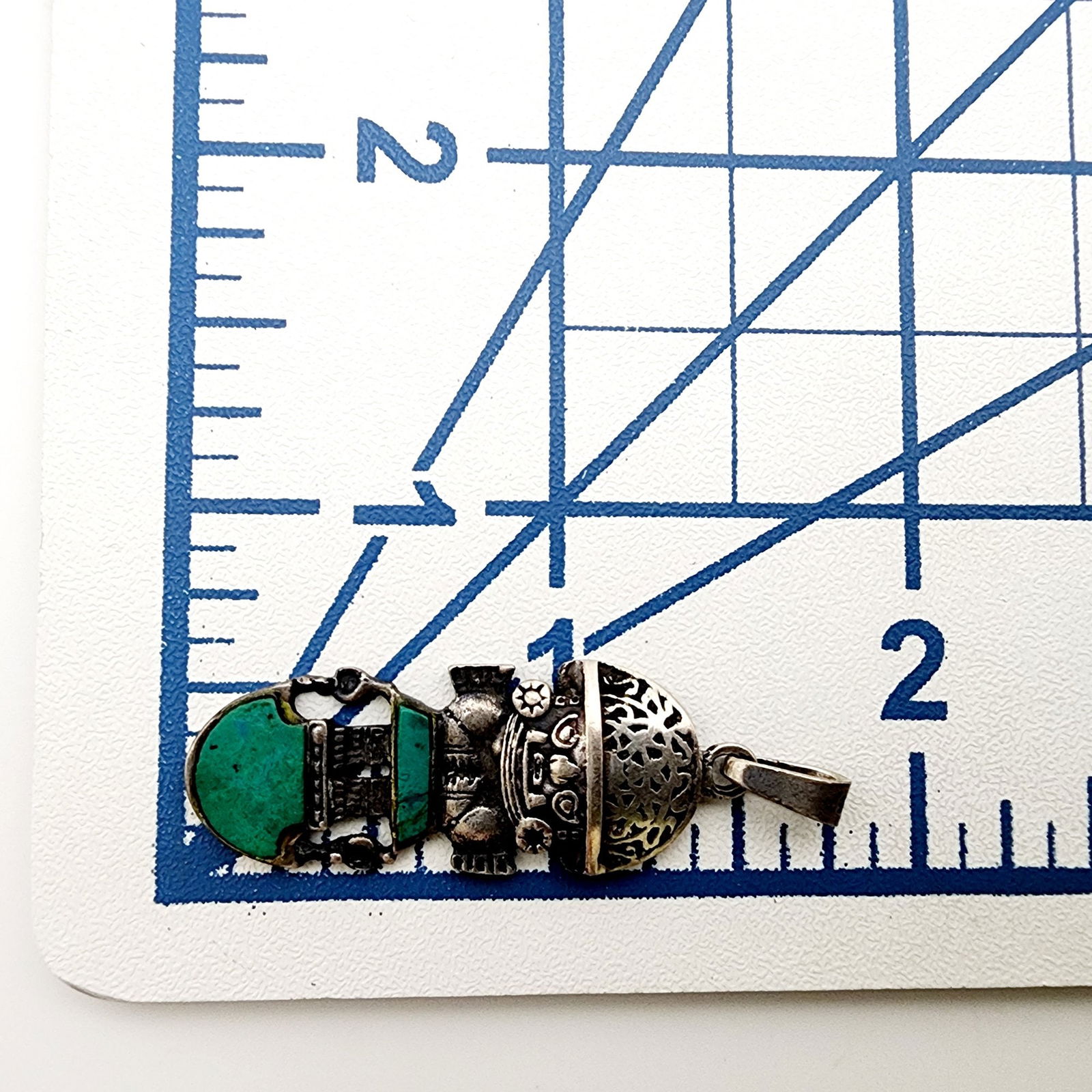 Sterling Mayan Warrior Pendant - 3