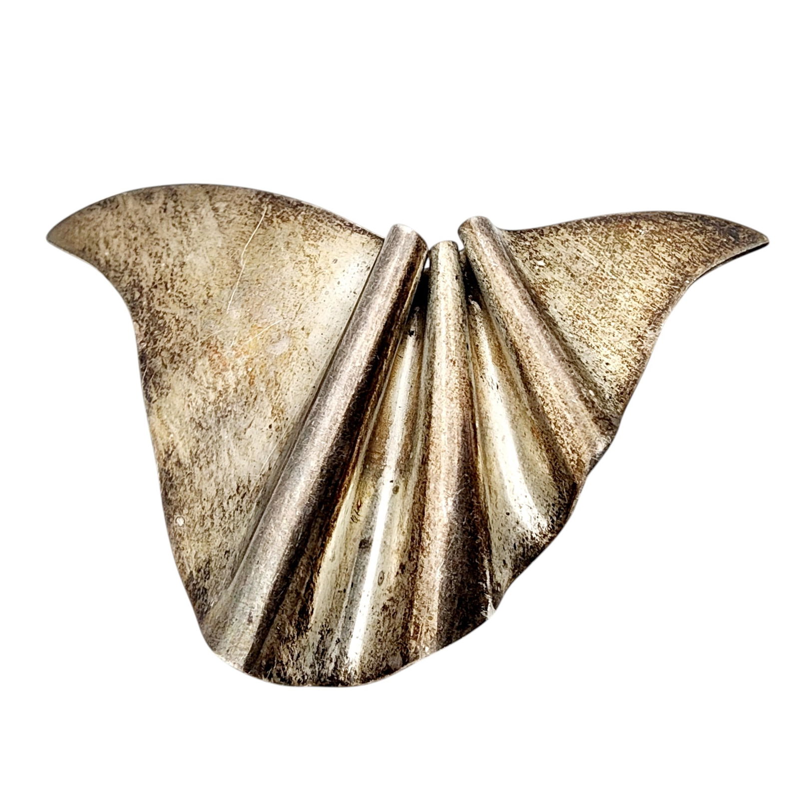 Signed Mexico Sterling Ribbon Brooch: Signed Mexico Sterling Ribbon Brooch 18.3g