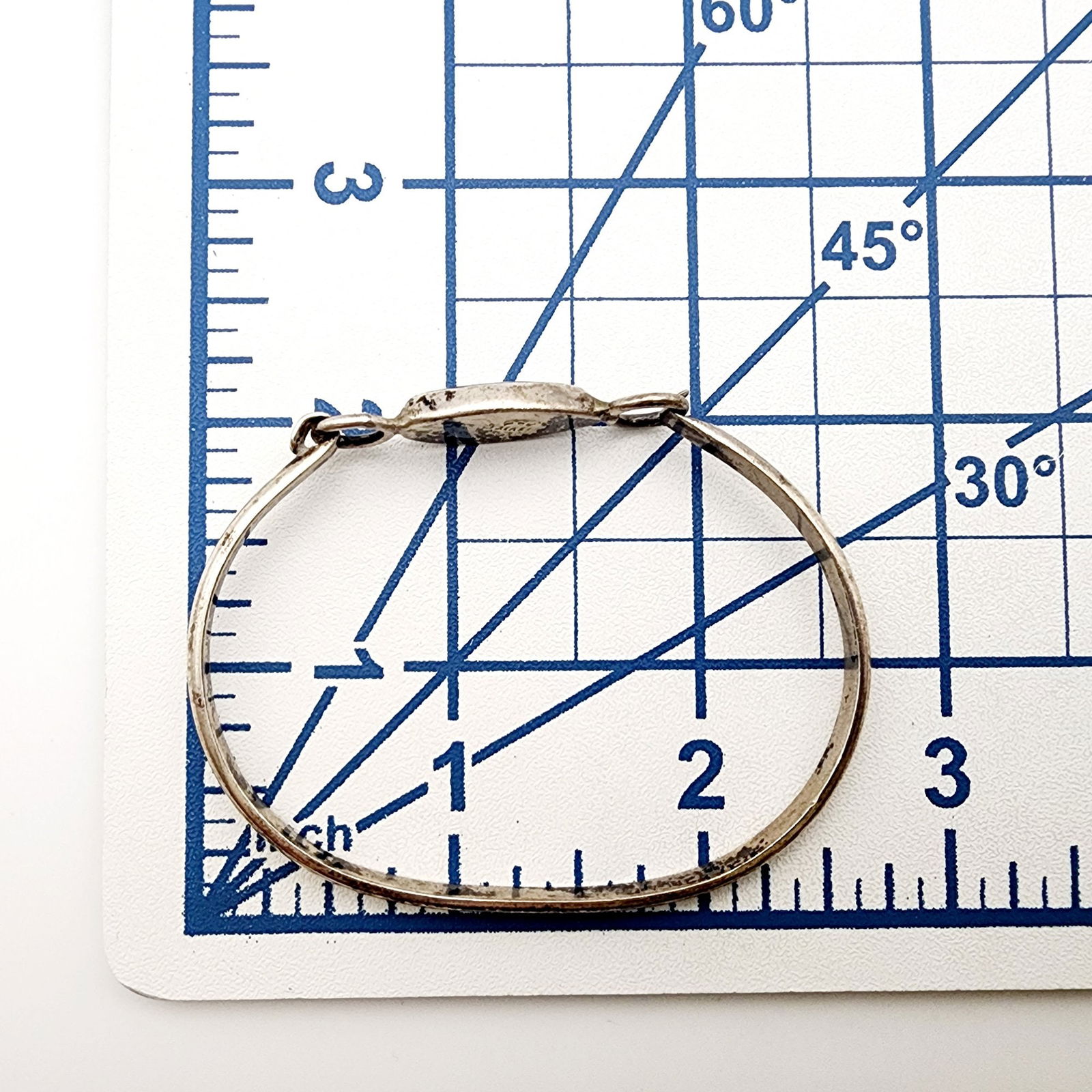 Mexico Sterling Onyx Hinge Bangle Bracelet - 6