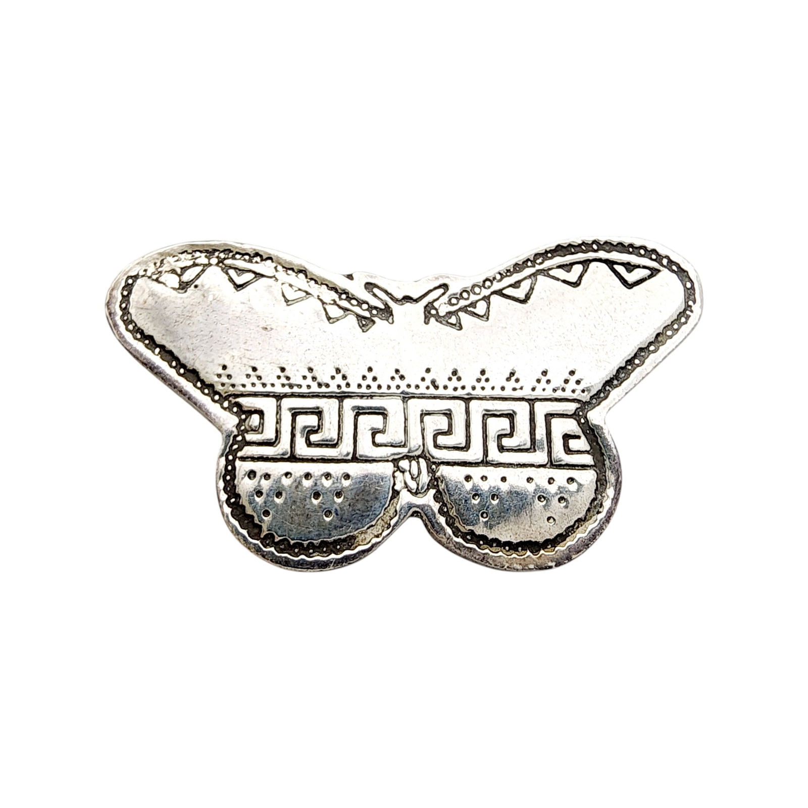Signed AT Mexico Sterling Stamped Butterfly Brooch: Signed AT Mexico Sterling Stamped Butterfly Brooch 8.7g