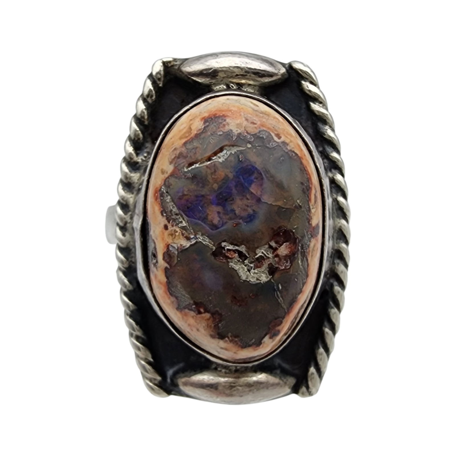 Signed JFC Mexico Sterling Opal Ring Sz 6.25: Signed JFC Mexico Sterling Fire Opal? Ring Sz 6.25 3.8g