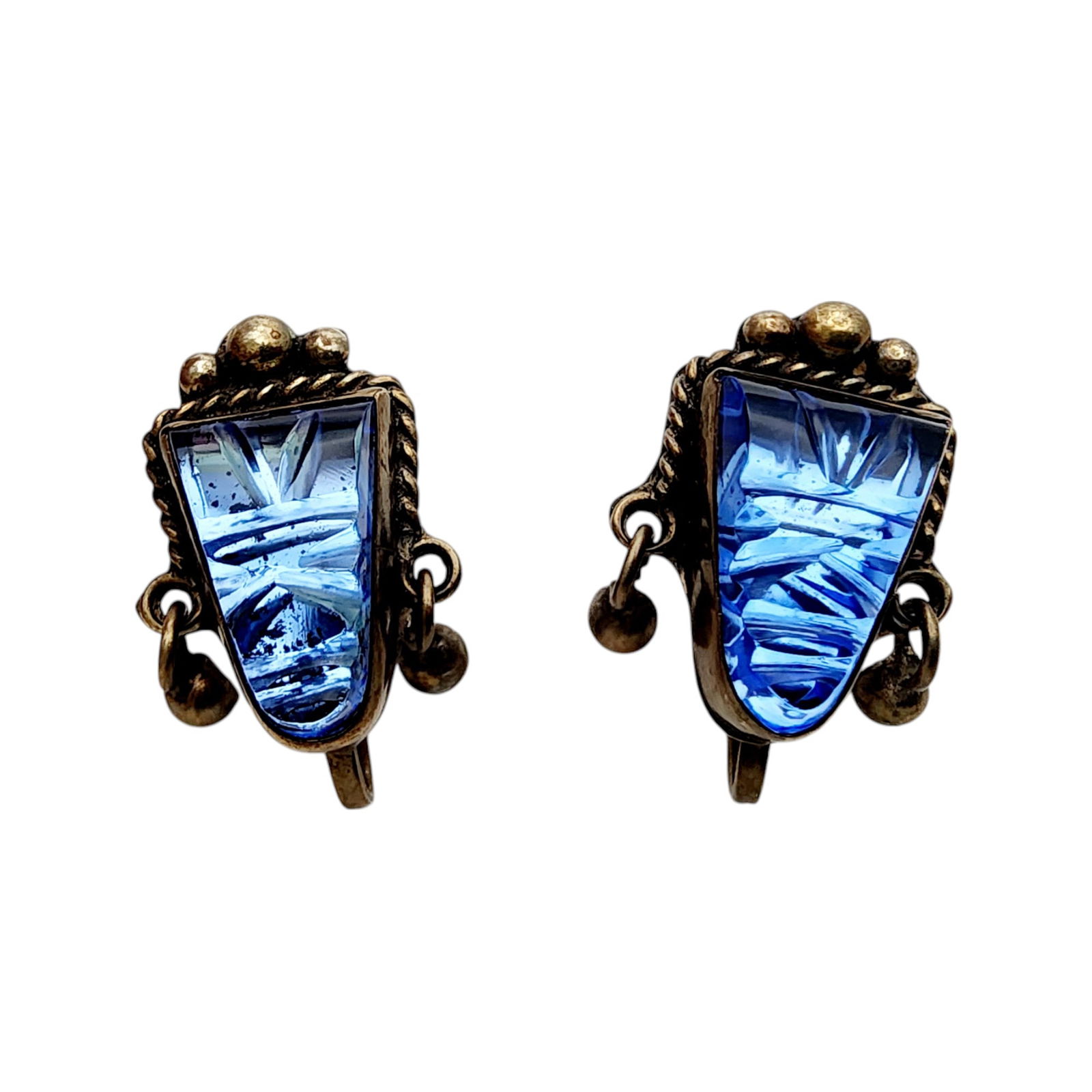 Mexico Sterling Mask Earrings: Mexico Sterling Mask Earrings 8.5g