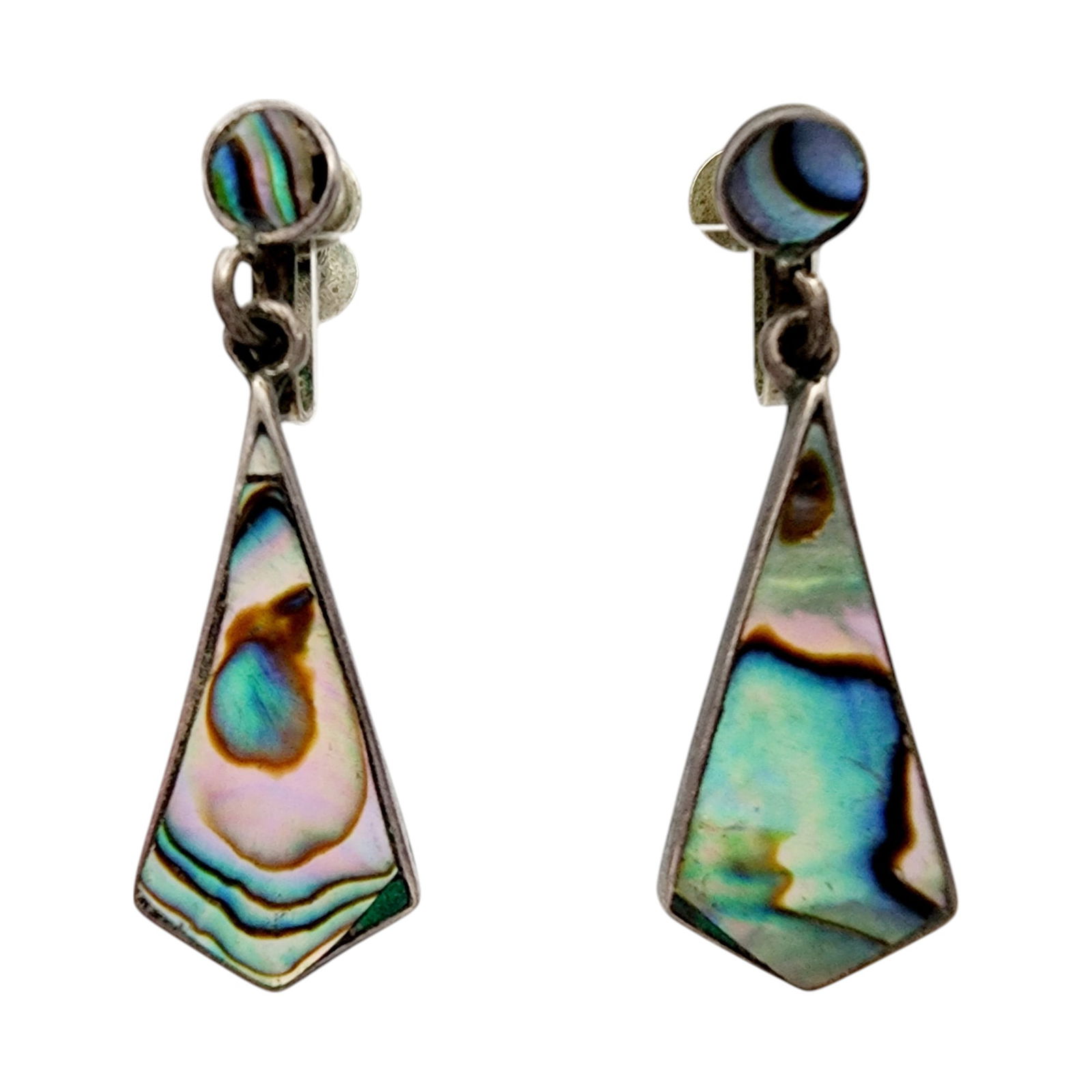 Signed Beto? Mexico Sterling Abalone Earrings: Signed Beto? Mexico Sterling Abalone Earrings 6.8g