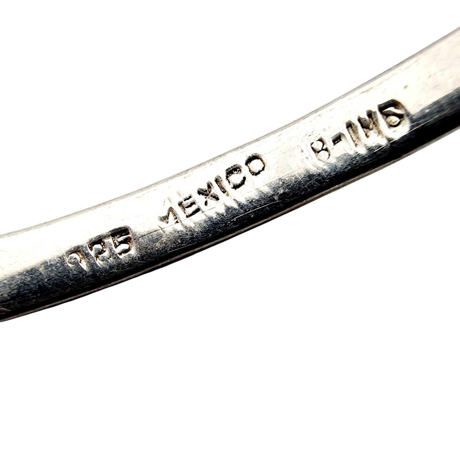 Signed Mexico Sterling Dot Bangle Bracelet - 4