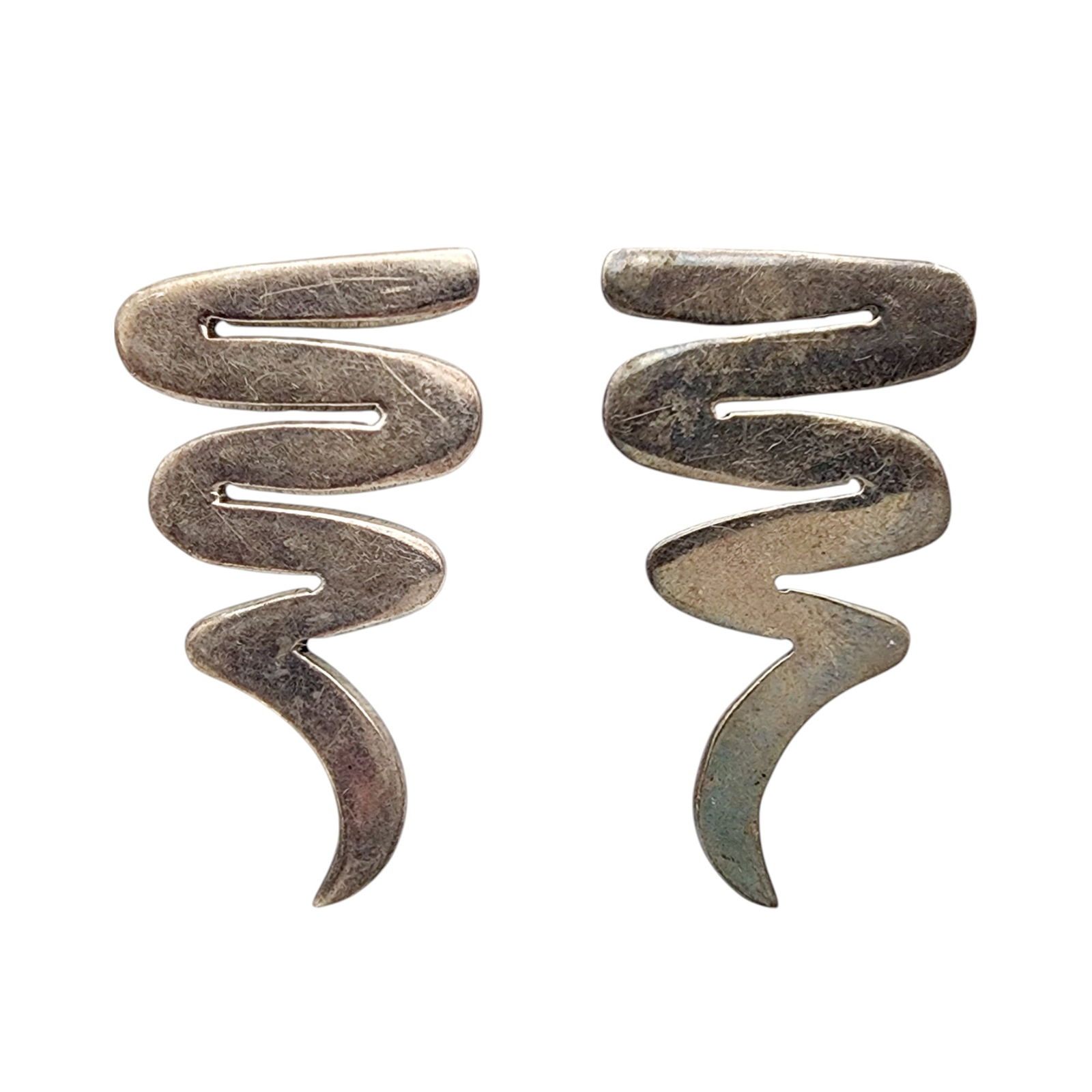 Mexico TV-68 Sterling Lightning Bolt Earrings: Mexico TV-68 Sterling Lightning Bolt Earrings 8.5g