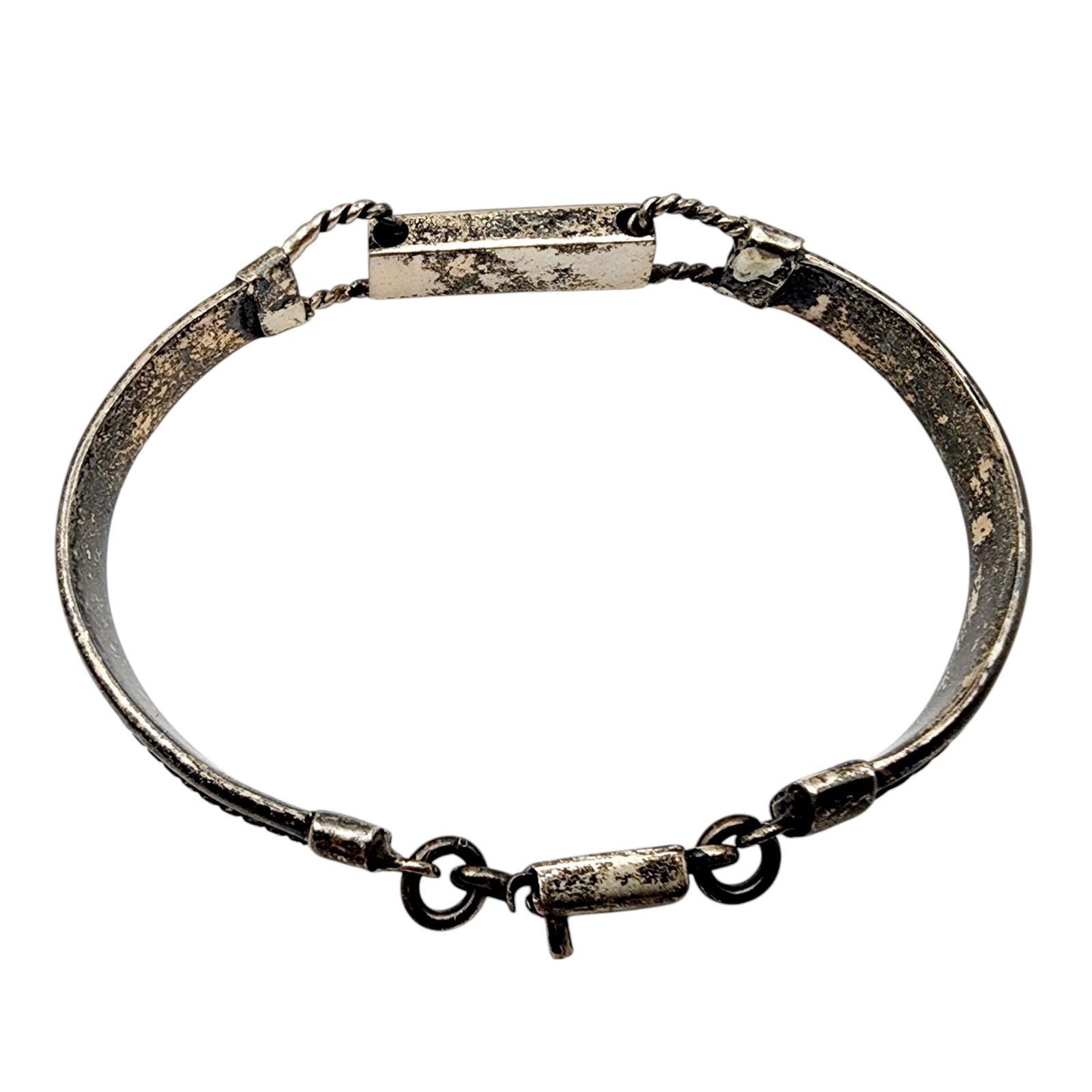 Signed Mexico Sterling Silver Bracelet - 3