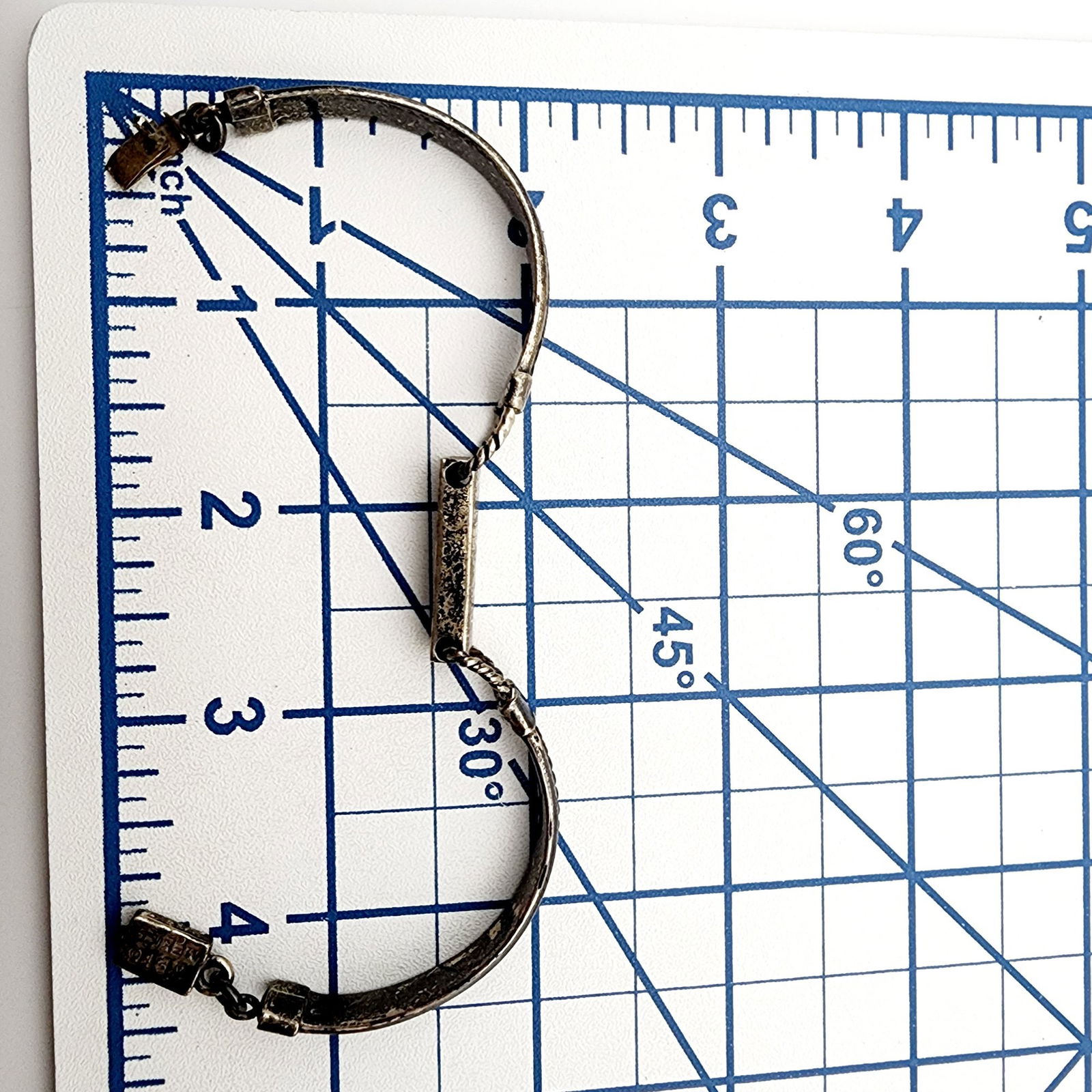 Signed Mexico Sterling Silver Bracelet - 6