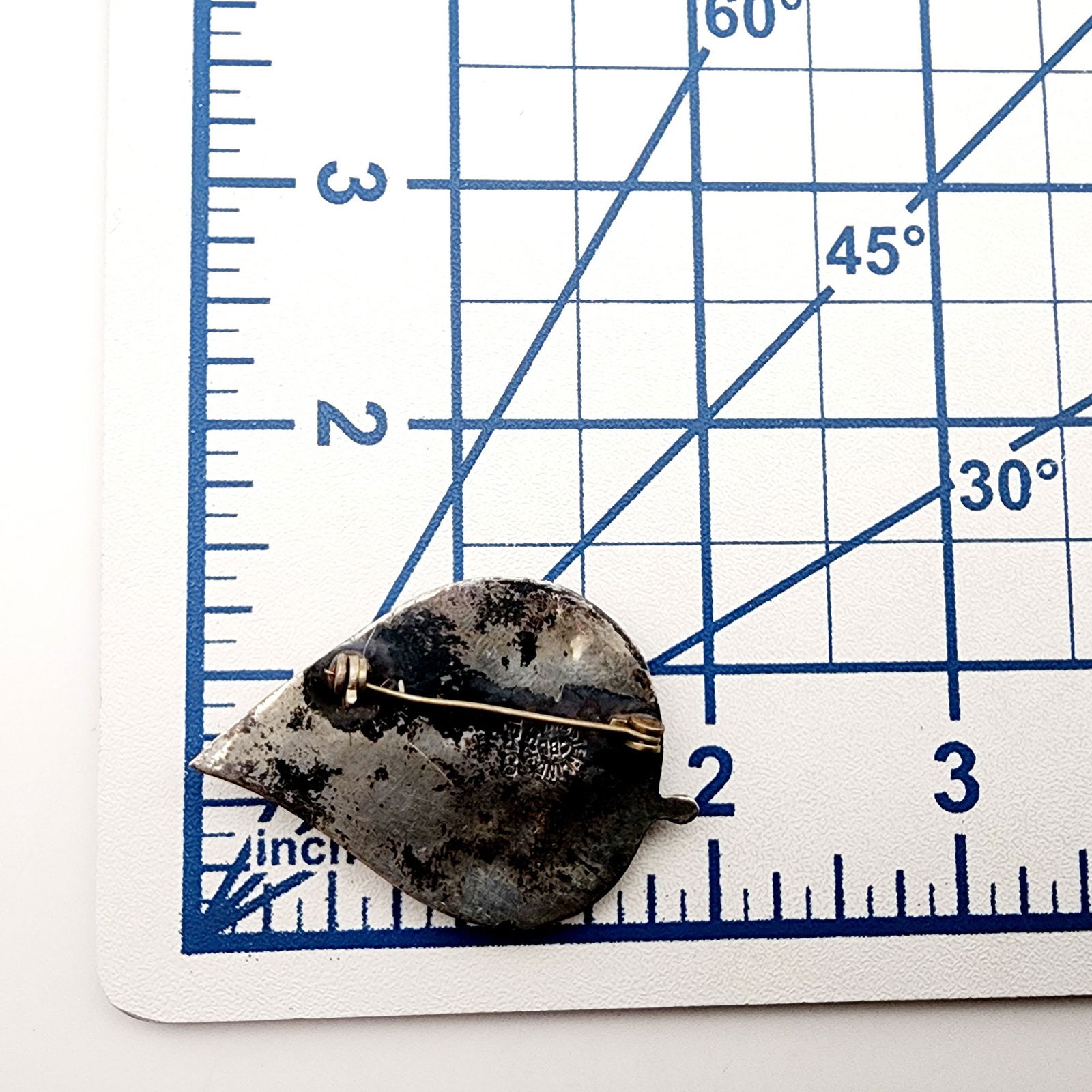 Signed CBL Mexico Sterling Abalone Leaf Brooch - 6