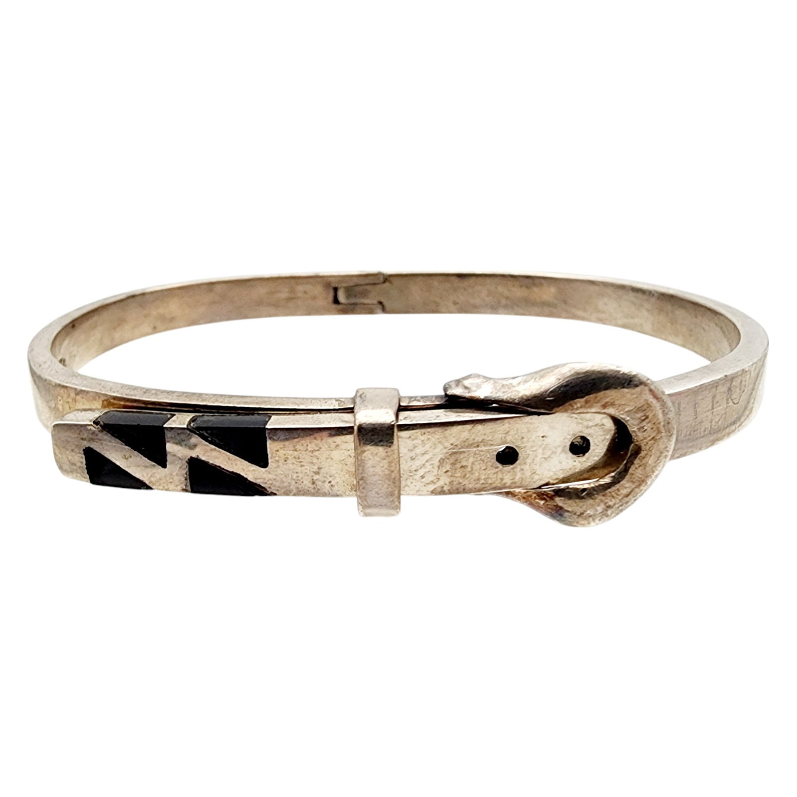 Mexico Sterling Adjustable Belt Bangle Bracelet: Mexico Sterling Adjustable Belt Bangle Bracelet 25.2g