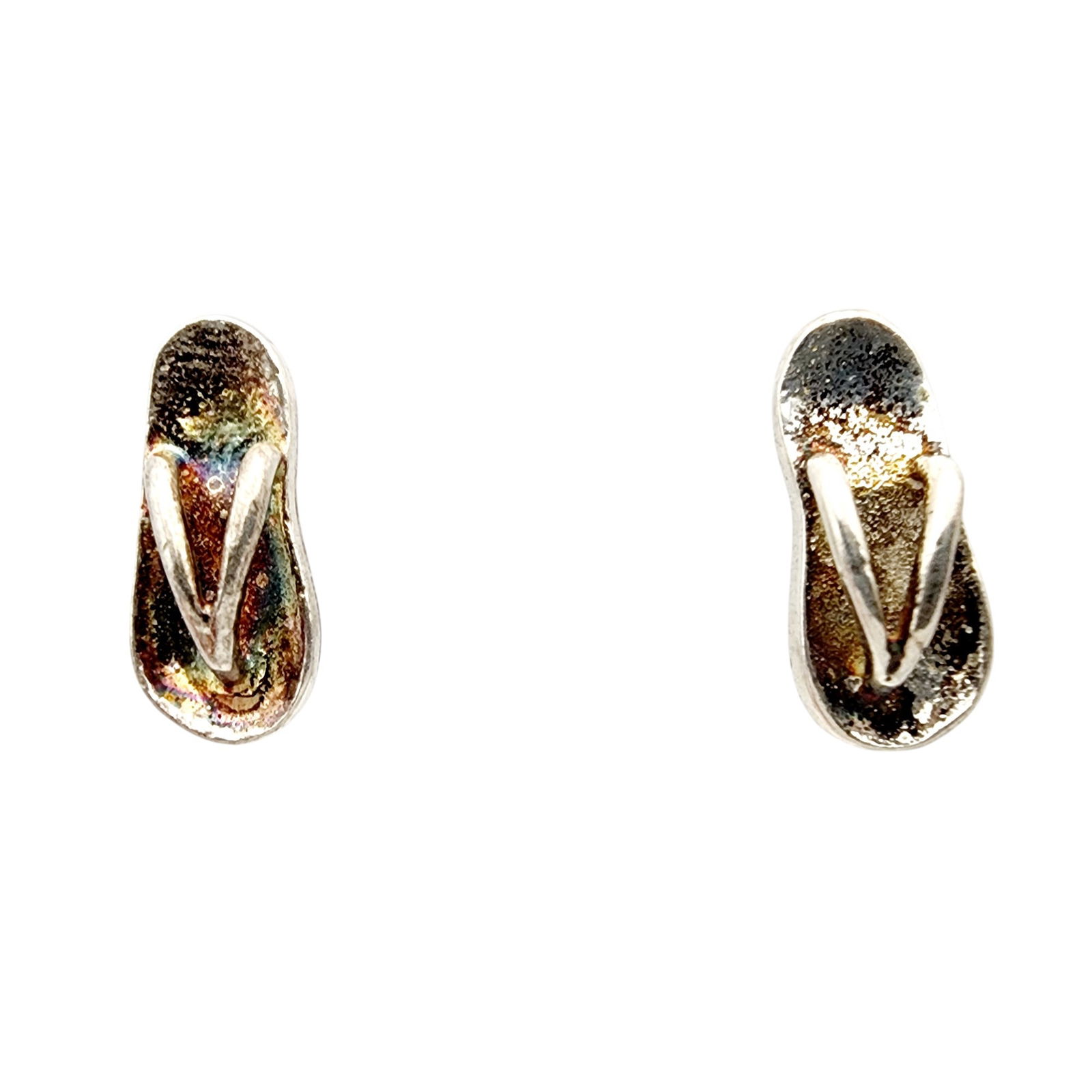Mexico Sterling Flip Flop Earrings: Mexico Sterling Flip Flop Earrings 2.9g