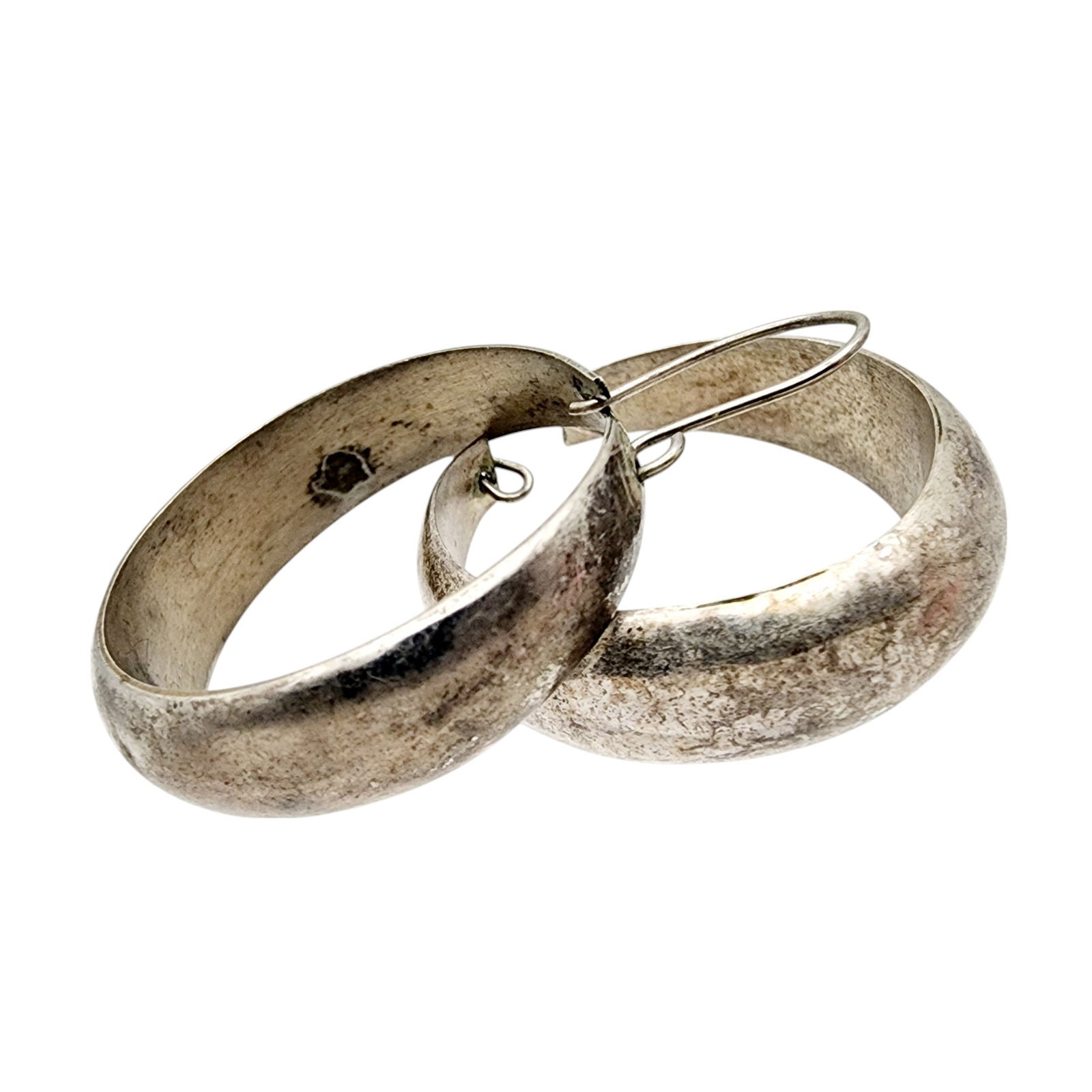 Mexico Sterling Hoop Earrings: Mexico Sterling Hoop Earrings 5.9g