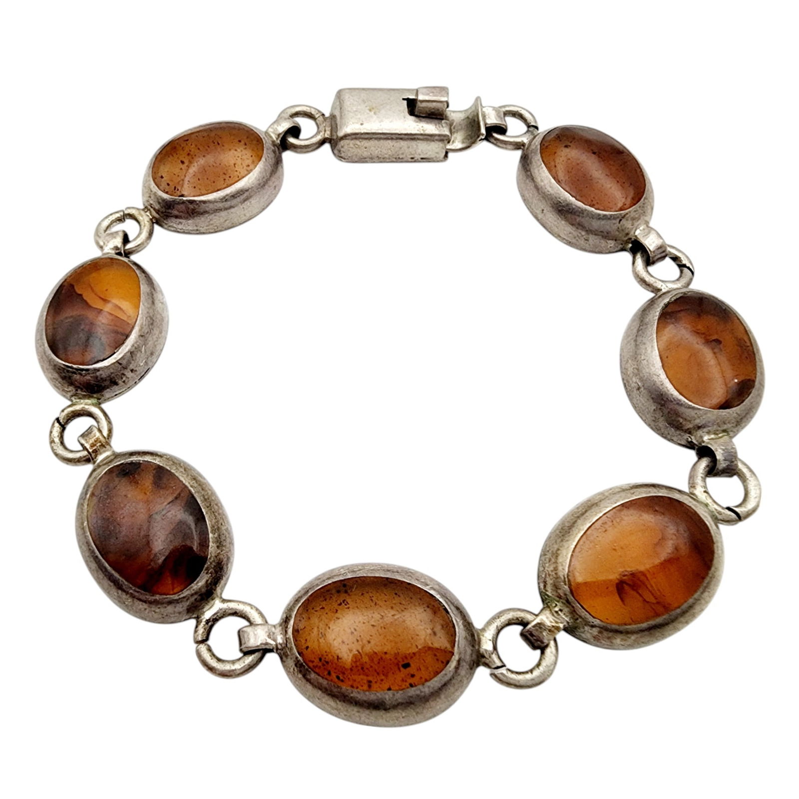 Mexico TE-137 Sterling Resin Bracelet: Mexico TE-137 Sterling Resin Bracelet 26.9g