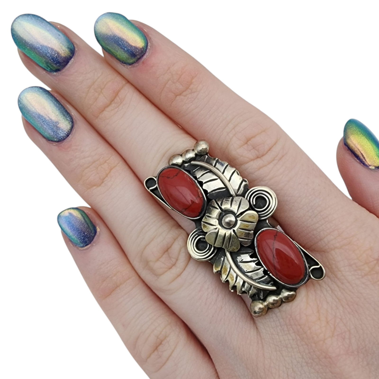 Esperanza Mexico Sterling Flower Adjustable Ring - 2