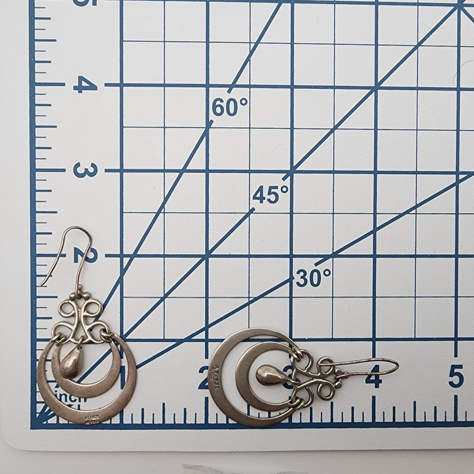 Signed Mexico Sterling Dangle Earrings - 4