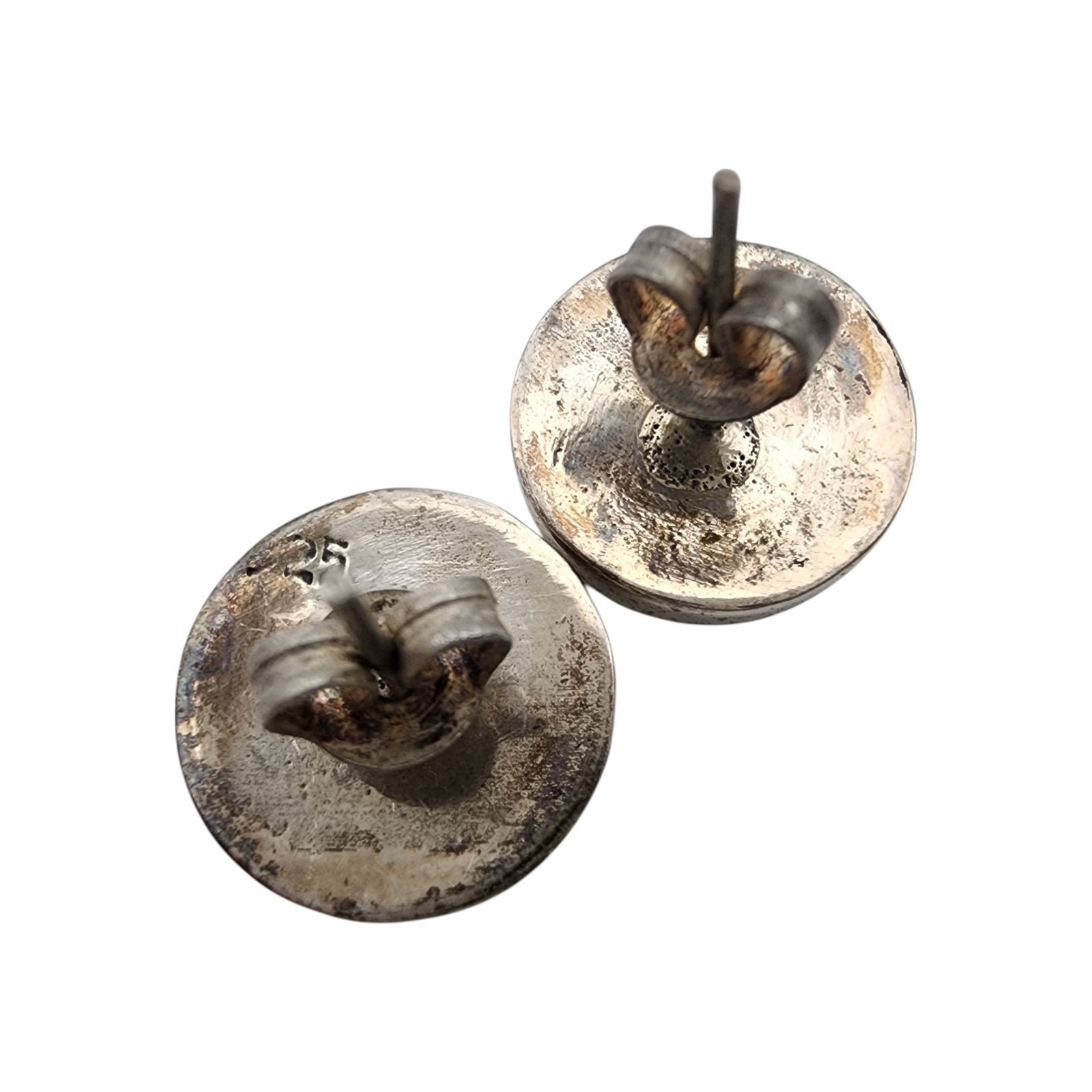 Sterling Malachite Stud Earrings - 2