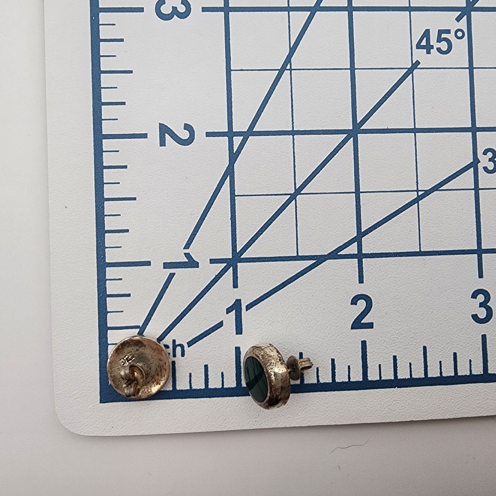 Sterling Malachite Stud Earrings - 3