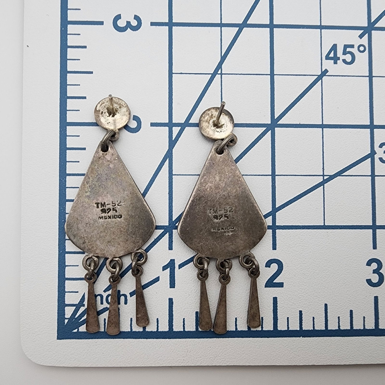 Signed Mexico Sterling Chichen Itza Dangle Earrings - 4