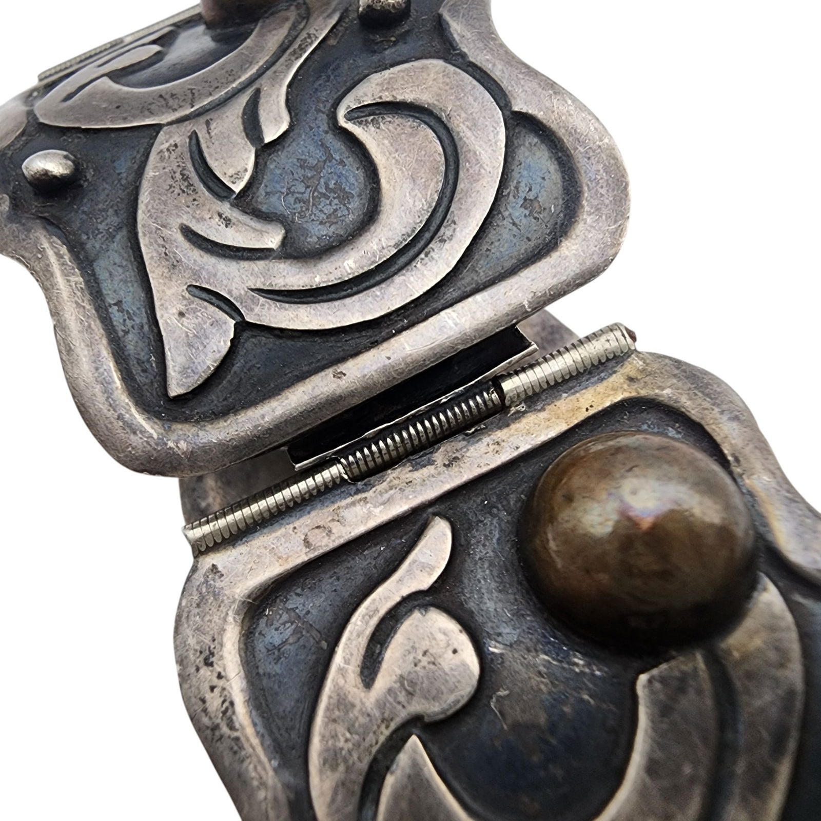 Signed FD Mexico Sterling Panel Bracelet - 8