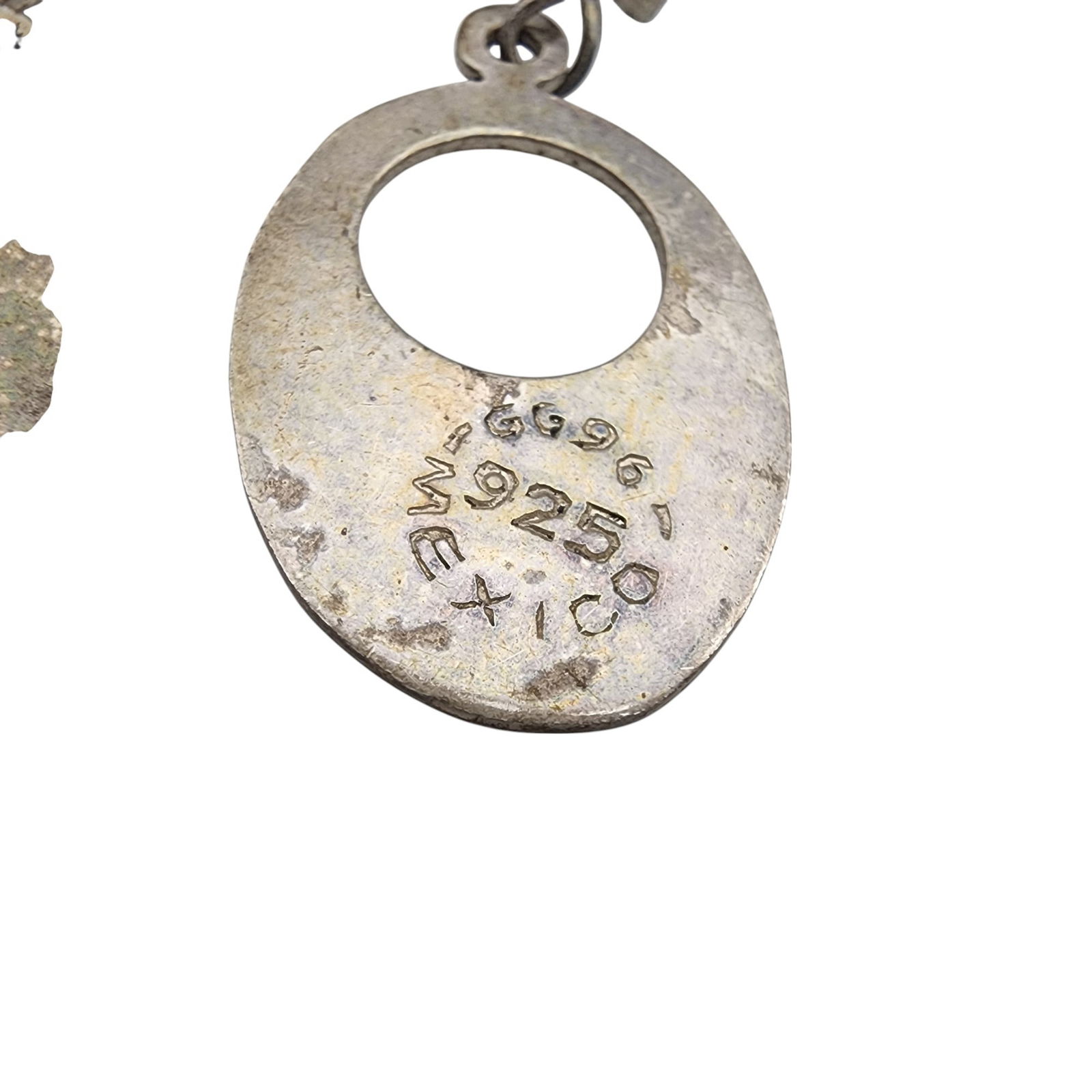 Signed Mexico Sterling Etched Earrings - 4