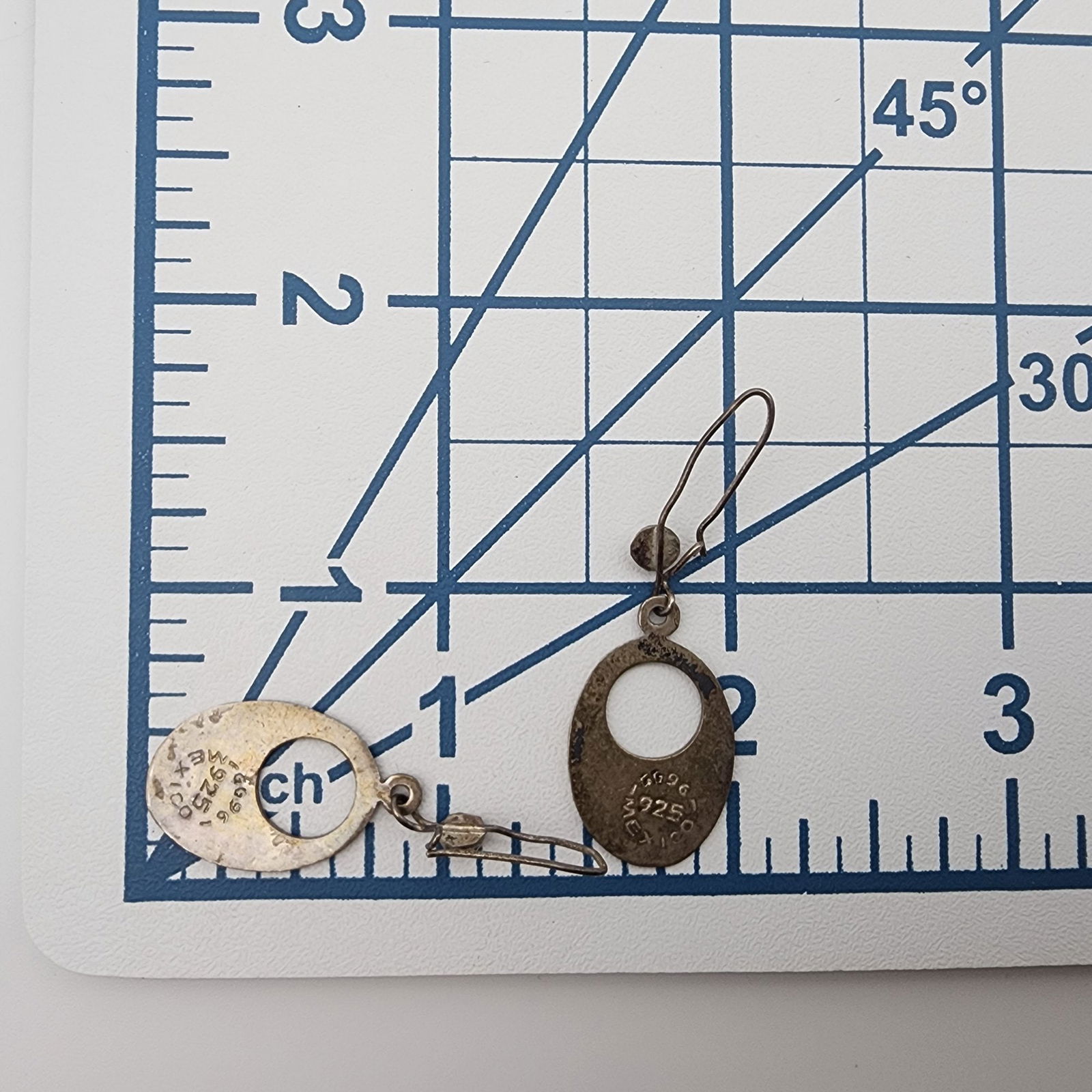 Signed Mexico Sterling Etched Earrings - 5