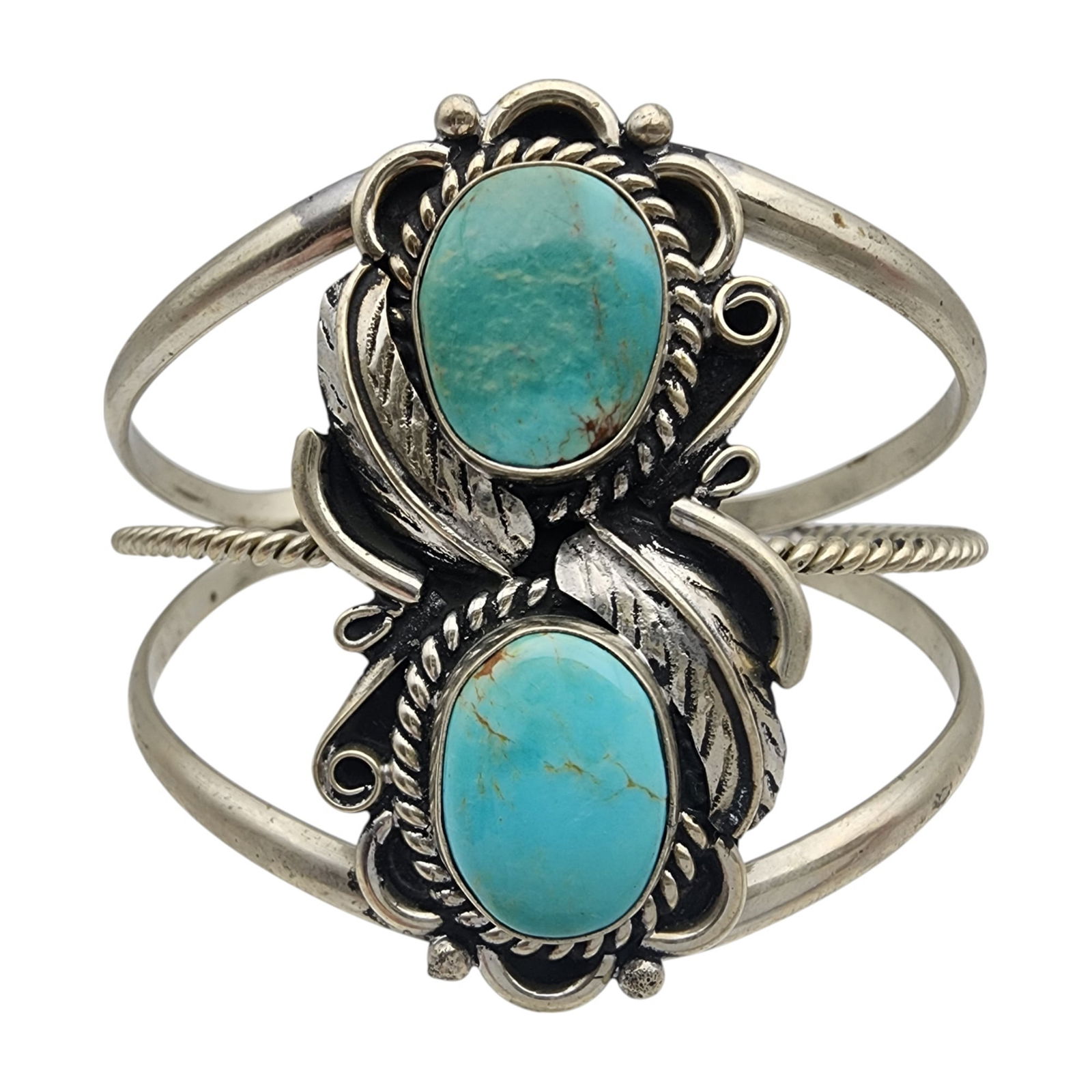 Mexico Sterling Turquoise Cuff Bracelet (1 of 8)