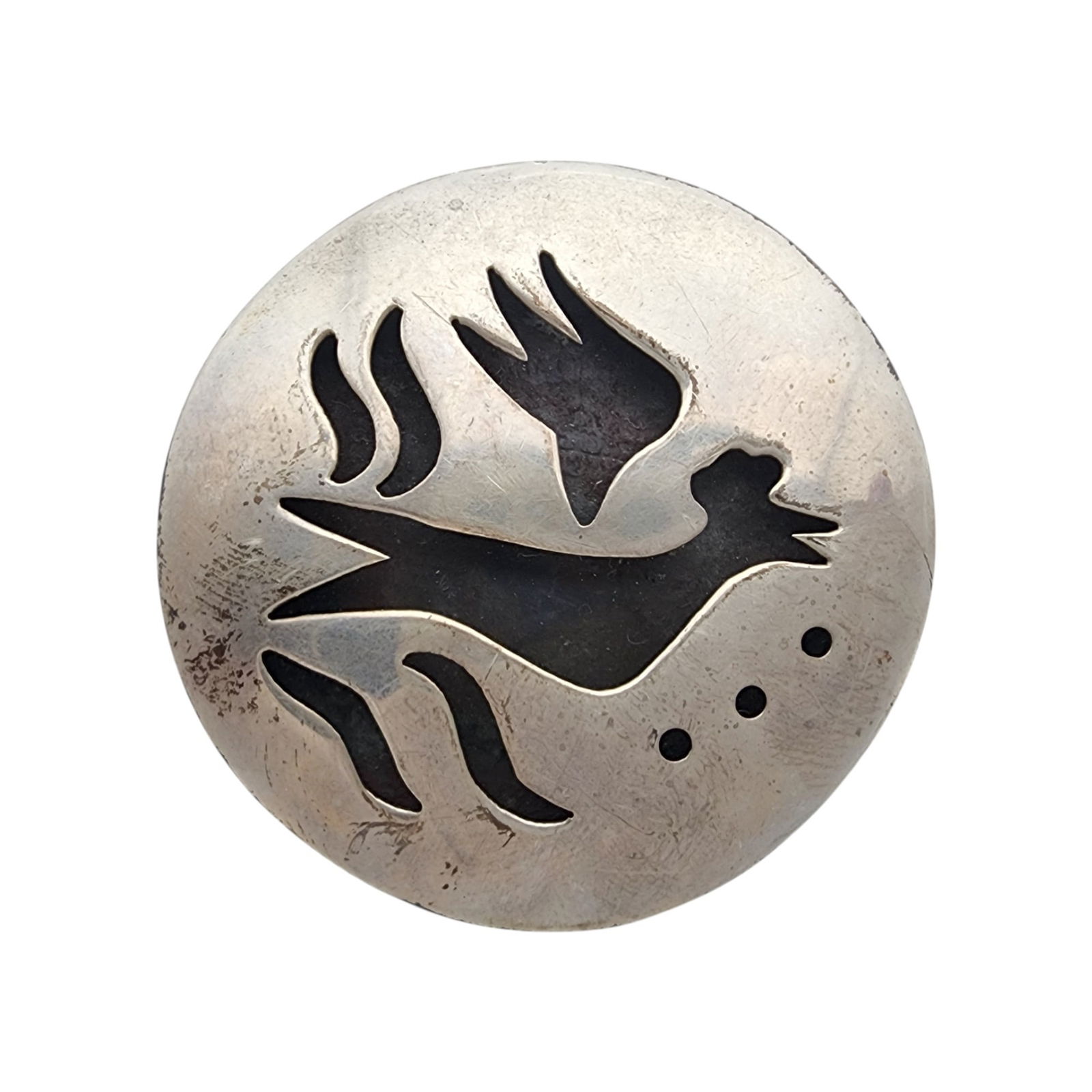 Balladares B Mexico Sterling Bird Shadowbox Brooch: Signed Balladares B, Eagle 178 (or 170?) Mexico Sterling Bird Shadowbox Brooch, 9.1g