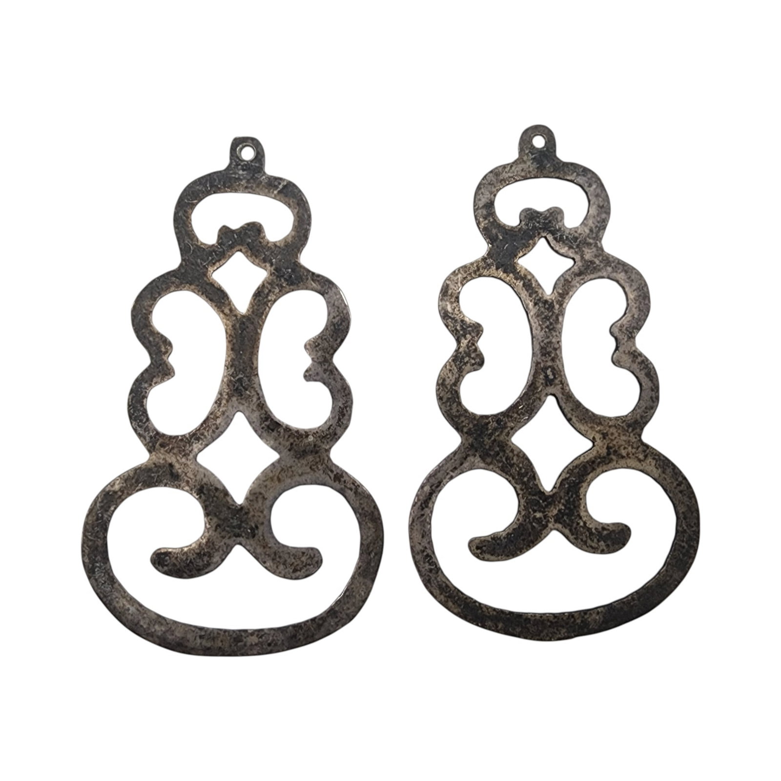 Vintage Signed Mexico Sterling Earrings Pieces: Vintage Signed ABB, Eagle 3 Mexico Sterling Earrings Pieces, 5.6g