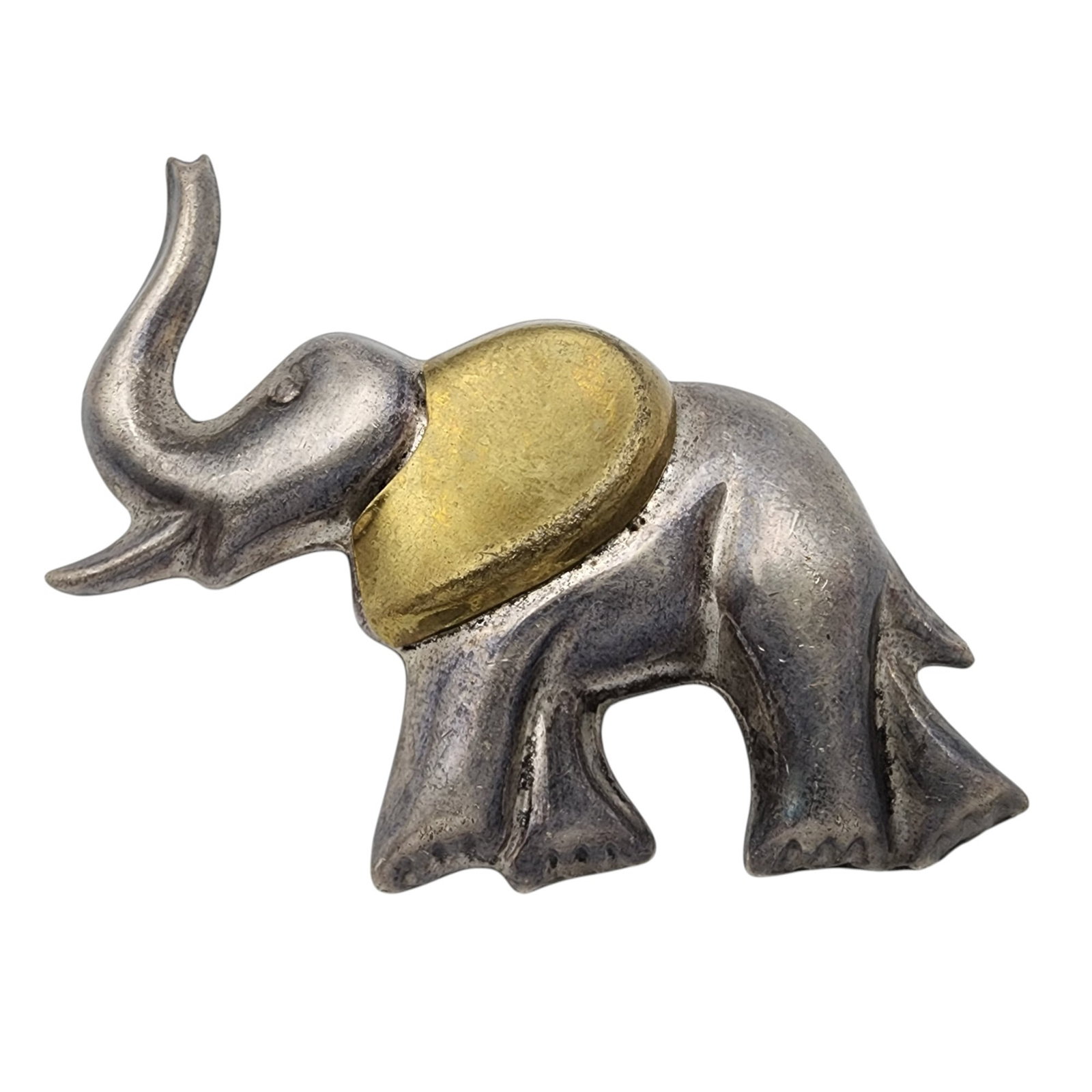 Taxco Mexico Sterling Elephant Brooch: Taxco TS-74 Mexico Sterling Elephant Brooch, 20g